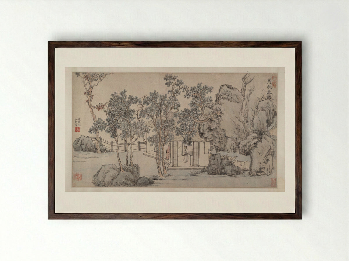 The Cassia Grove Studio - Wen Zhengming - Framed Print Dark Wood