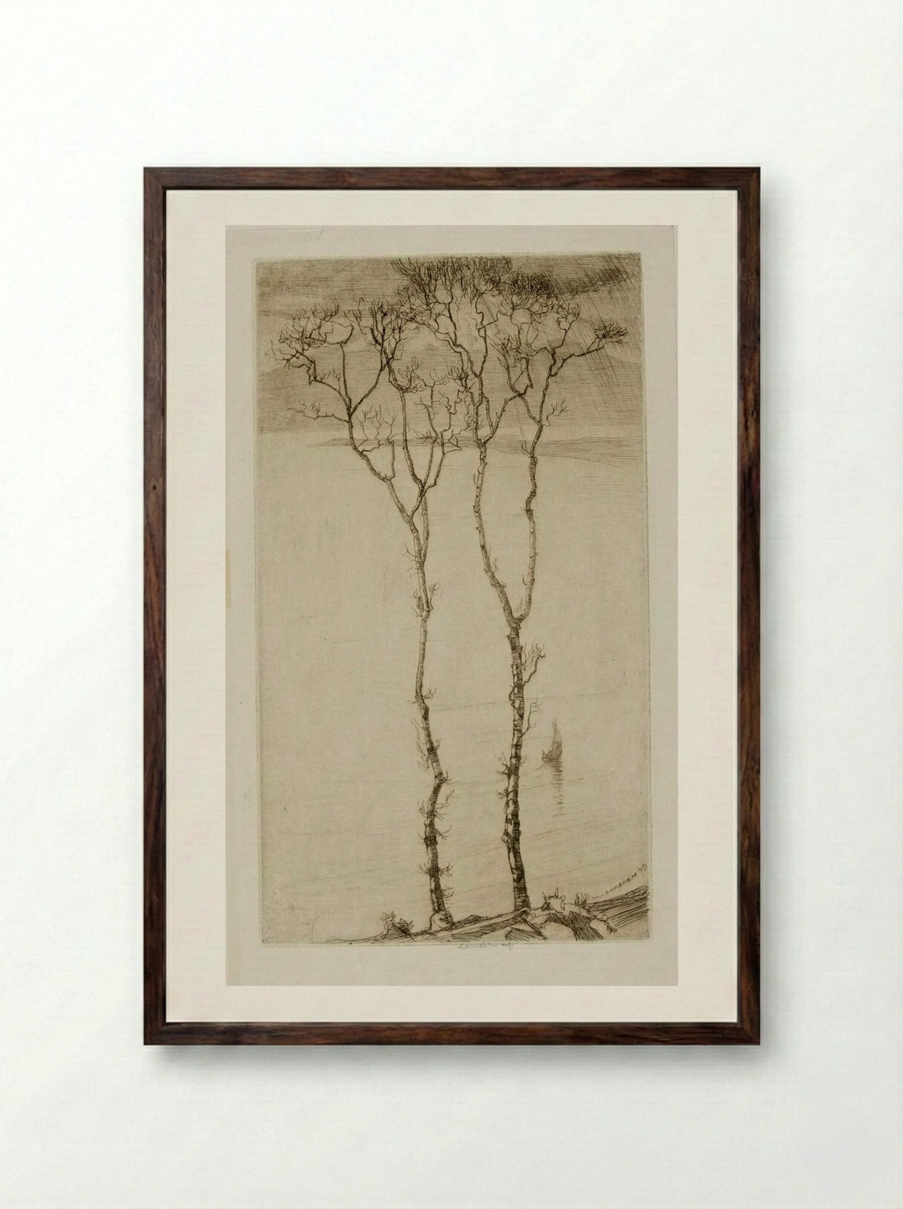 The Castle Rock, No. III - Ernest Stephen Lumsden - Framed Print Dark Wood