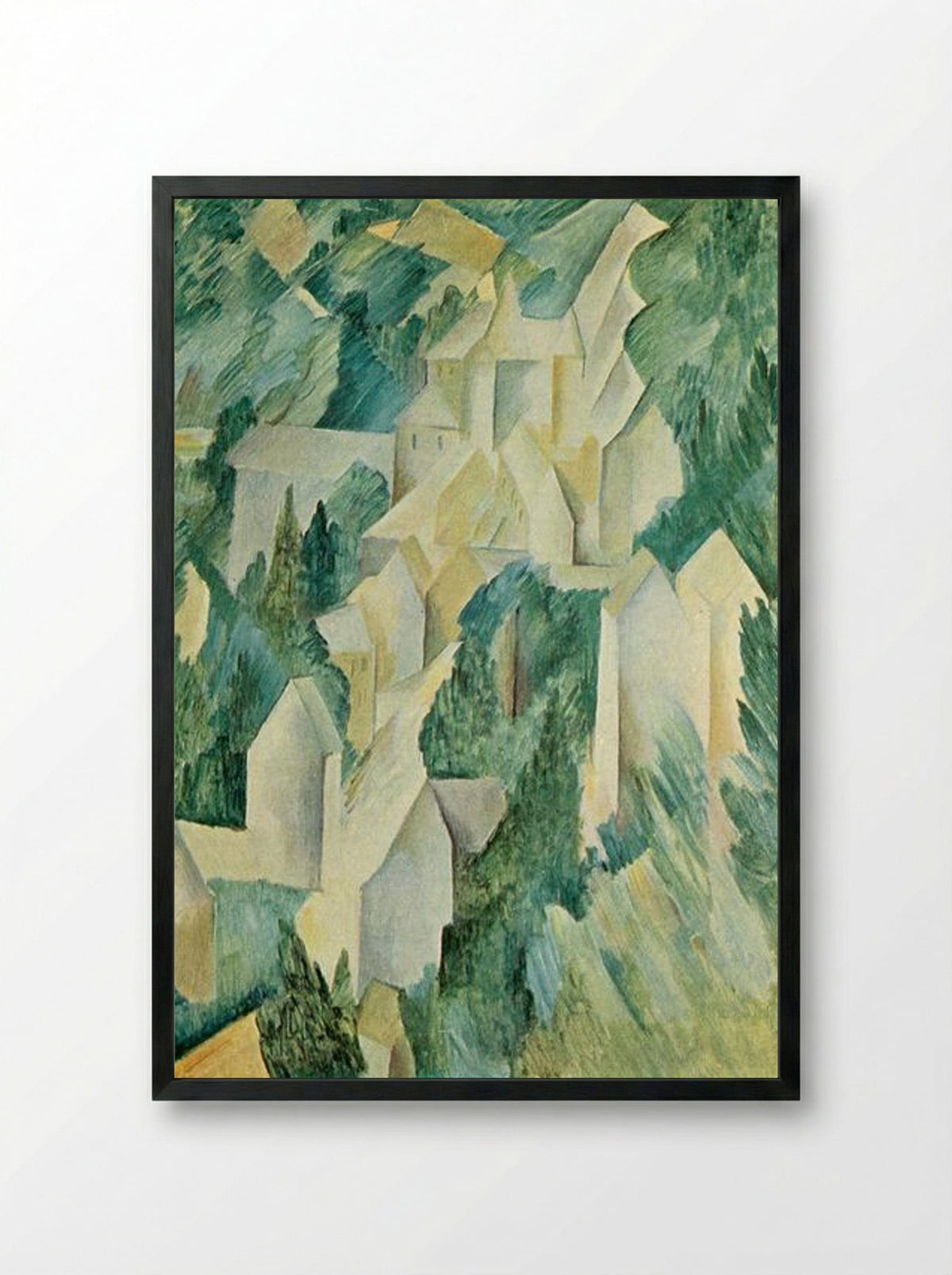 The Castle in La Roche-Guyon - Georges Braque - Framed Print Black