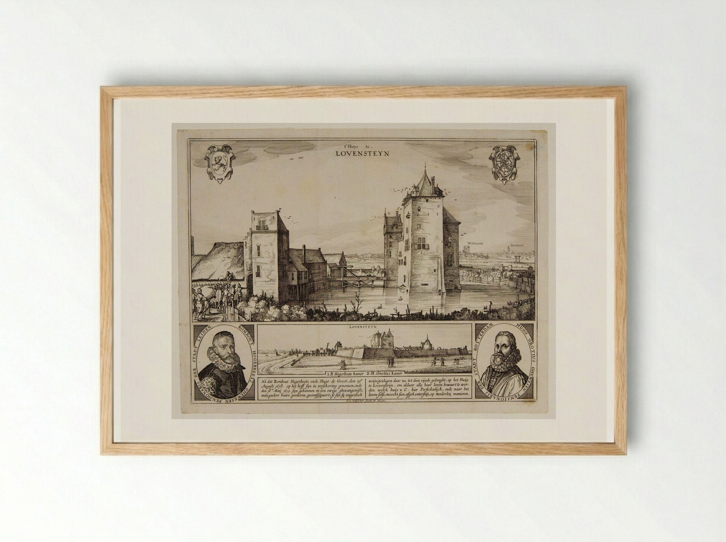 The Castle of Loevesteyn - Claes Jansz. Visscher - Framed Print Wood