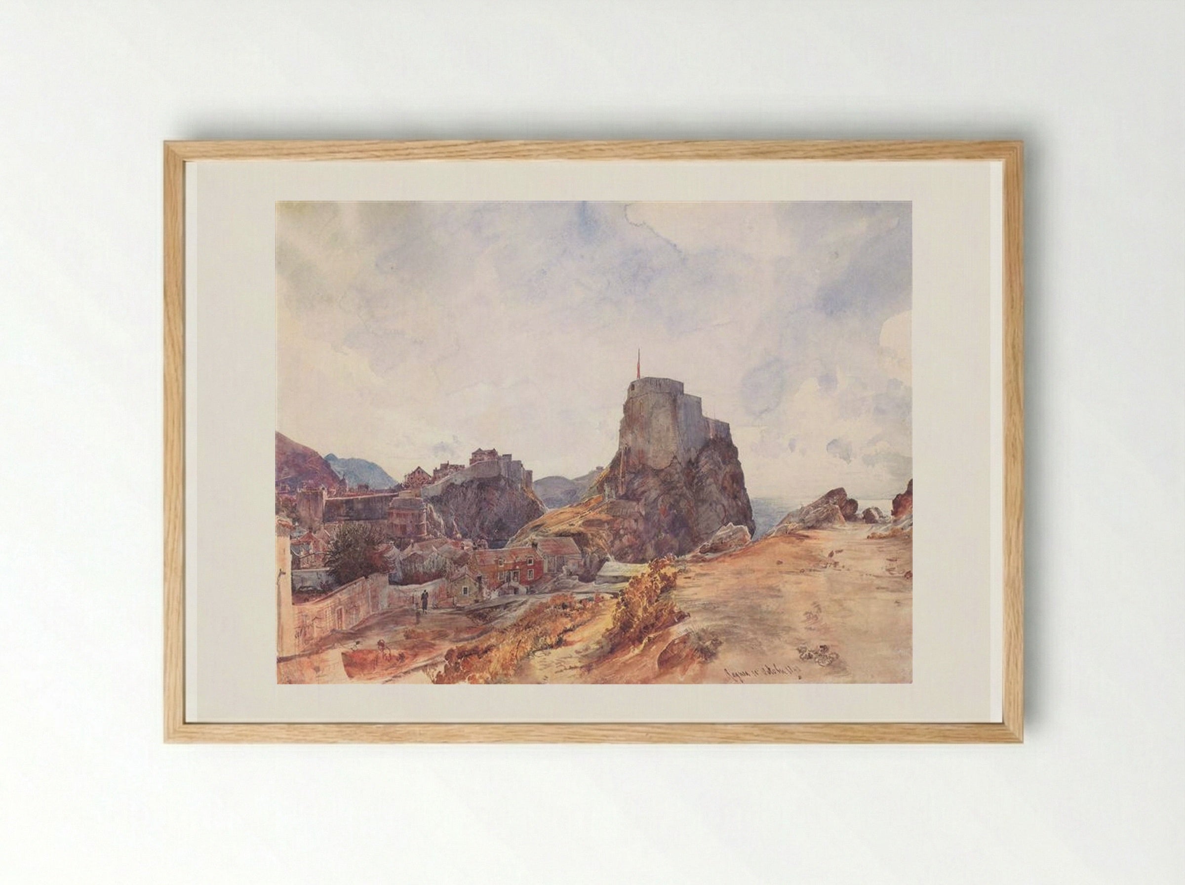 The Castle of San Lorenzo in Ragusa - Rudolf von Alt - Framed Print Wood