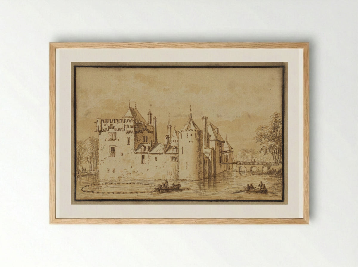 The Castle of Schagen - Abraham Rademaker - Framed Print Wood