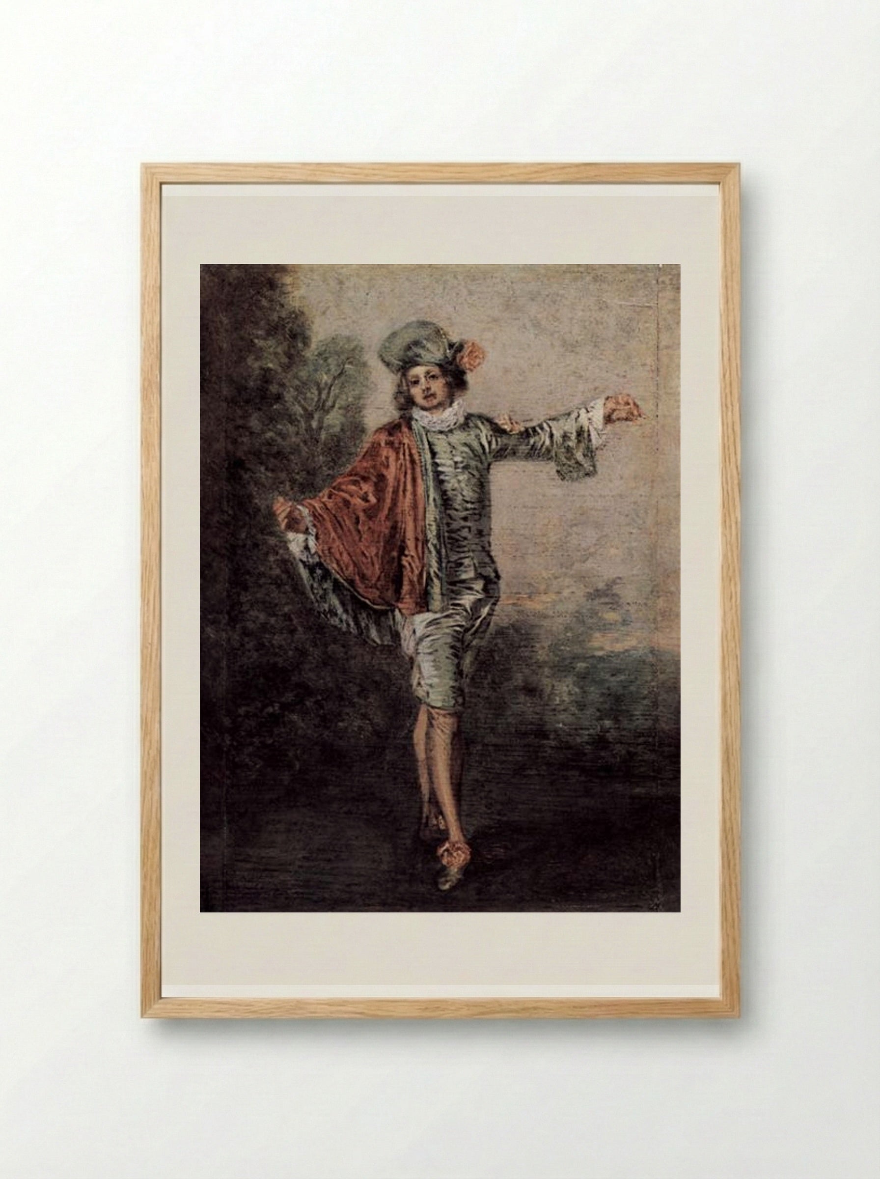 The Casual Lover - Antoine Watteau - Framed Print Wood