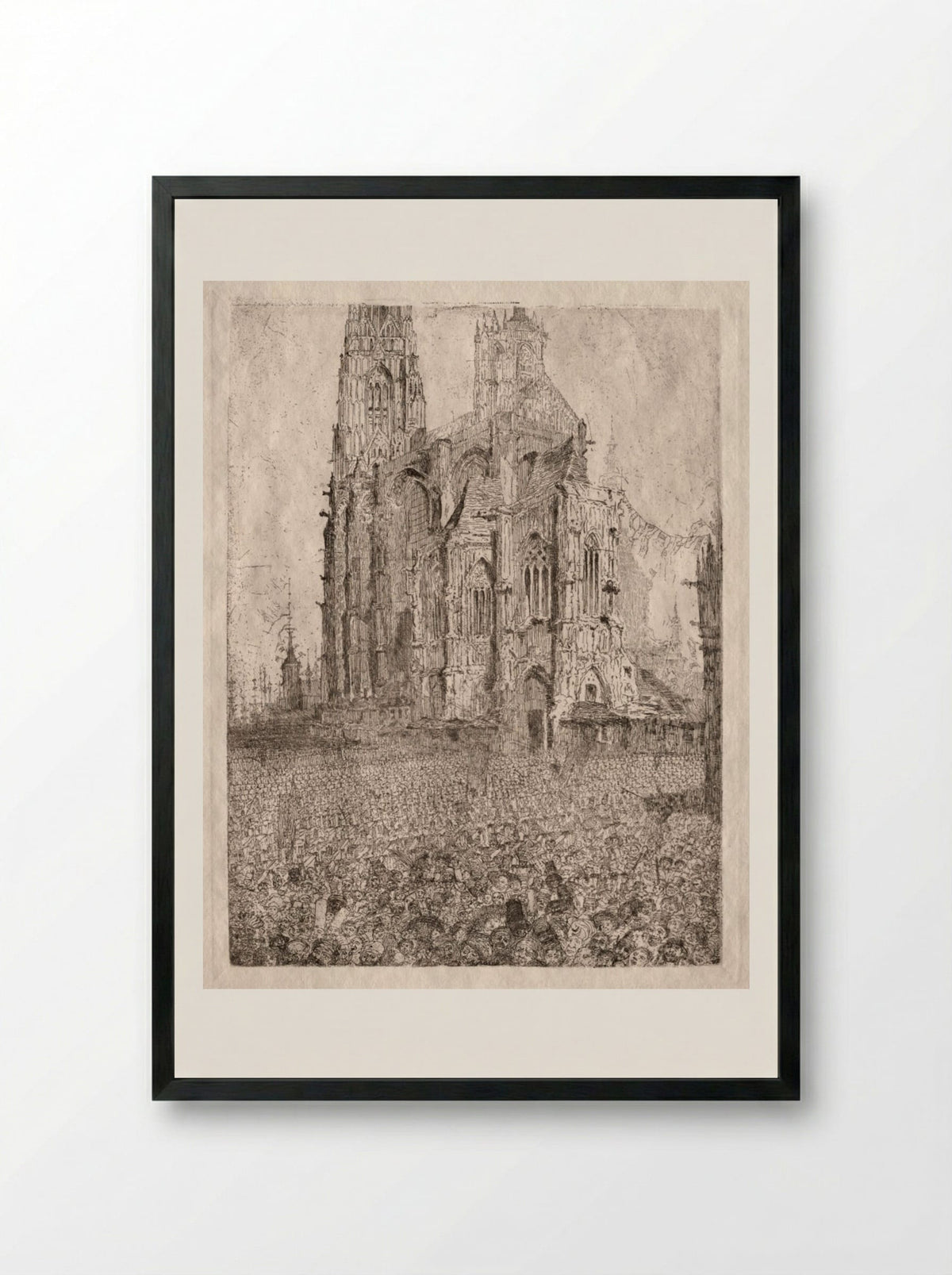 The Cathedral - James Ensor - Framed Print Black
