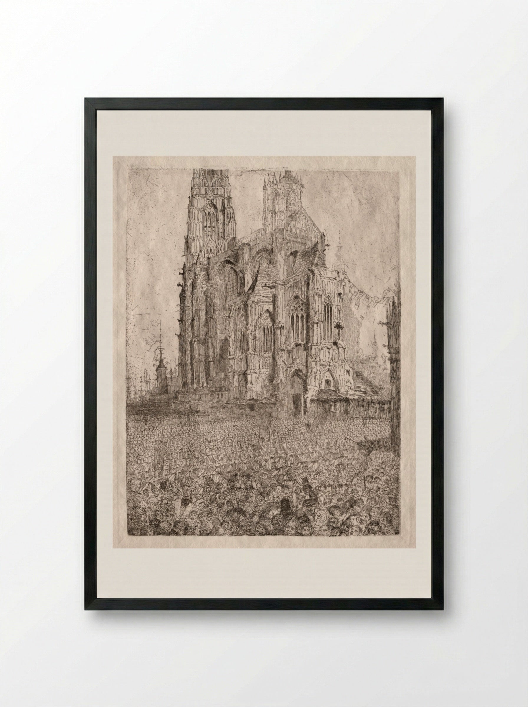 The Cathedral - James Ensor - Framed Print Black