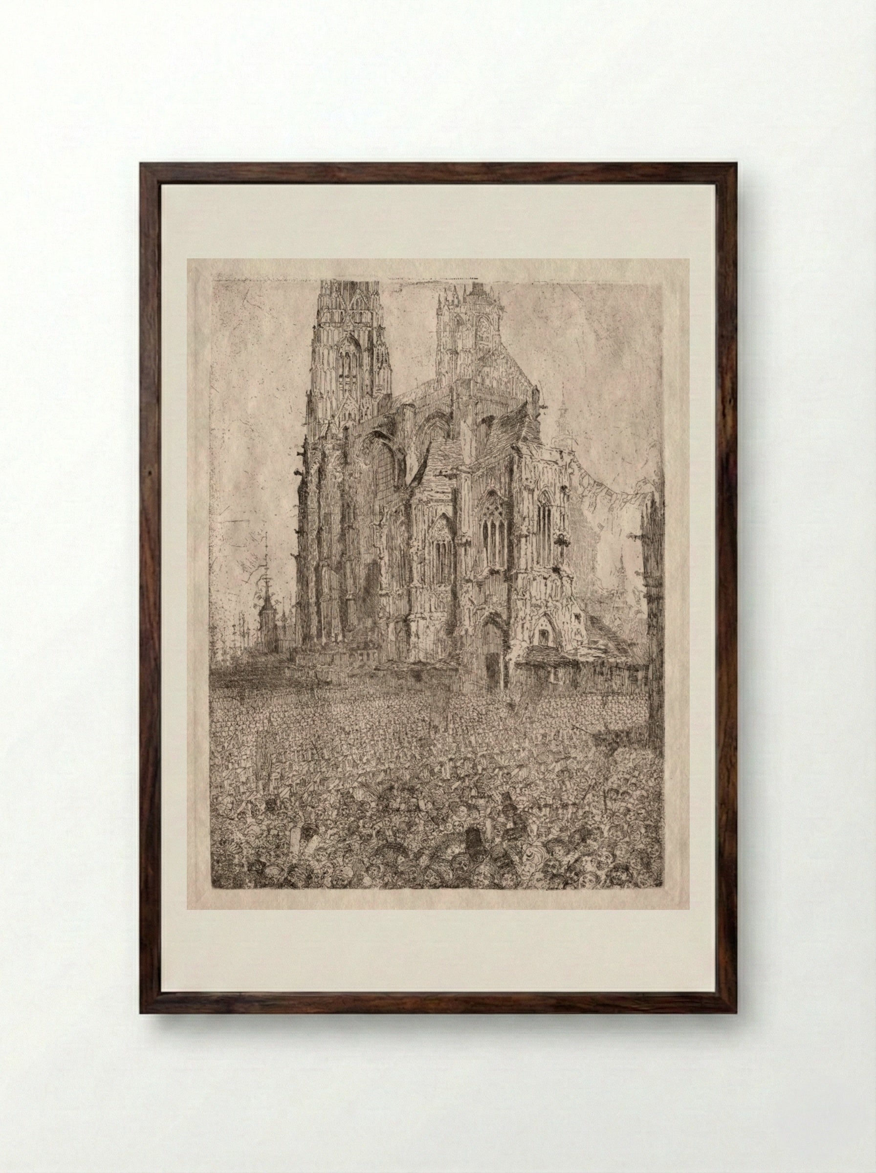 The Cathedral - James Ensor - Framed Print Dark Wood