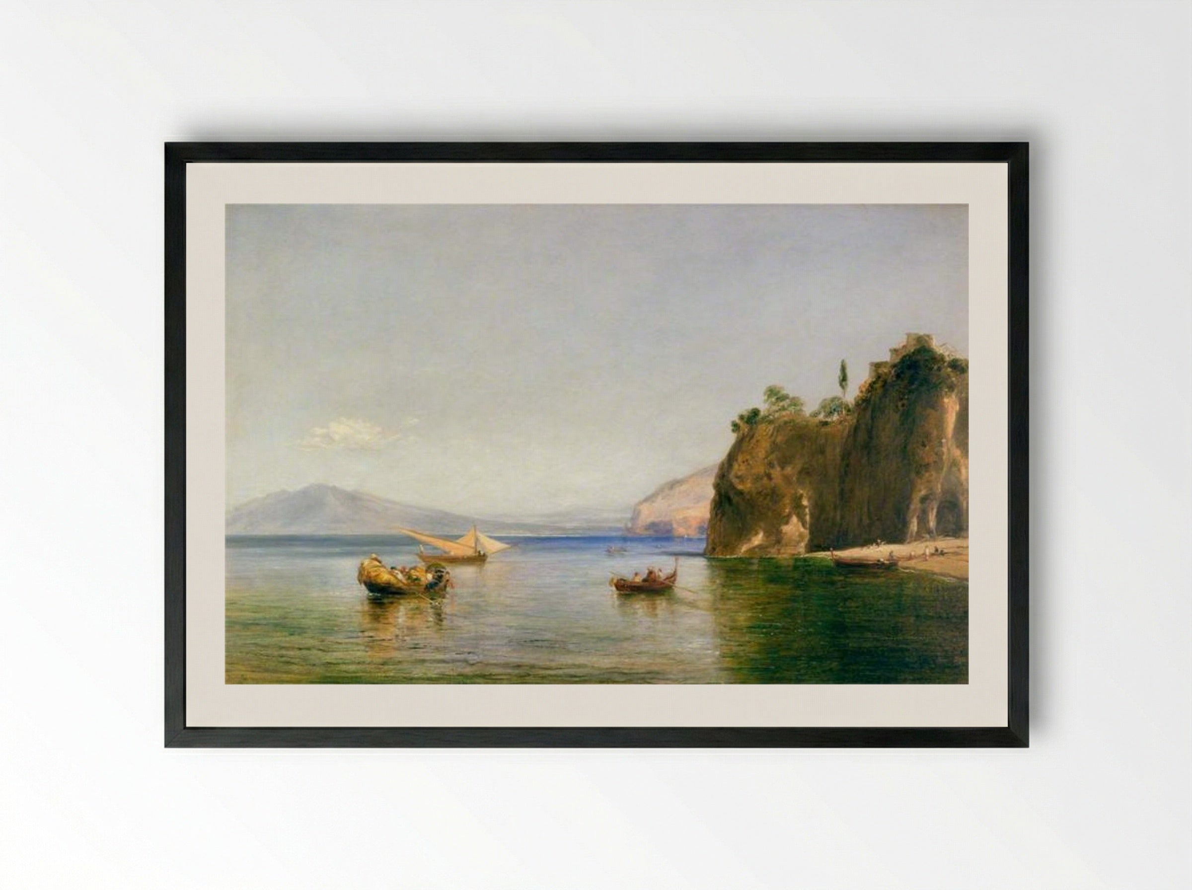 The Caves of Ulysses at Sorrento, Naples - William Collins - Framed Print Black