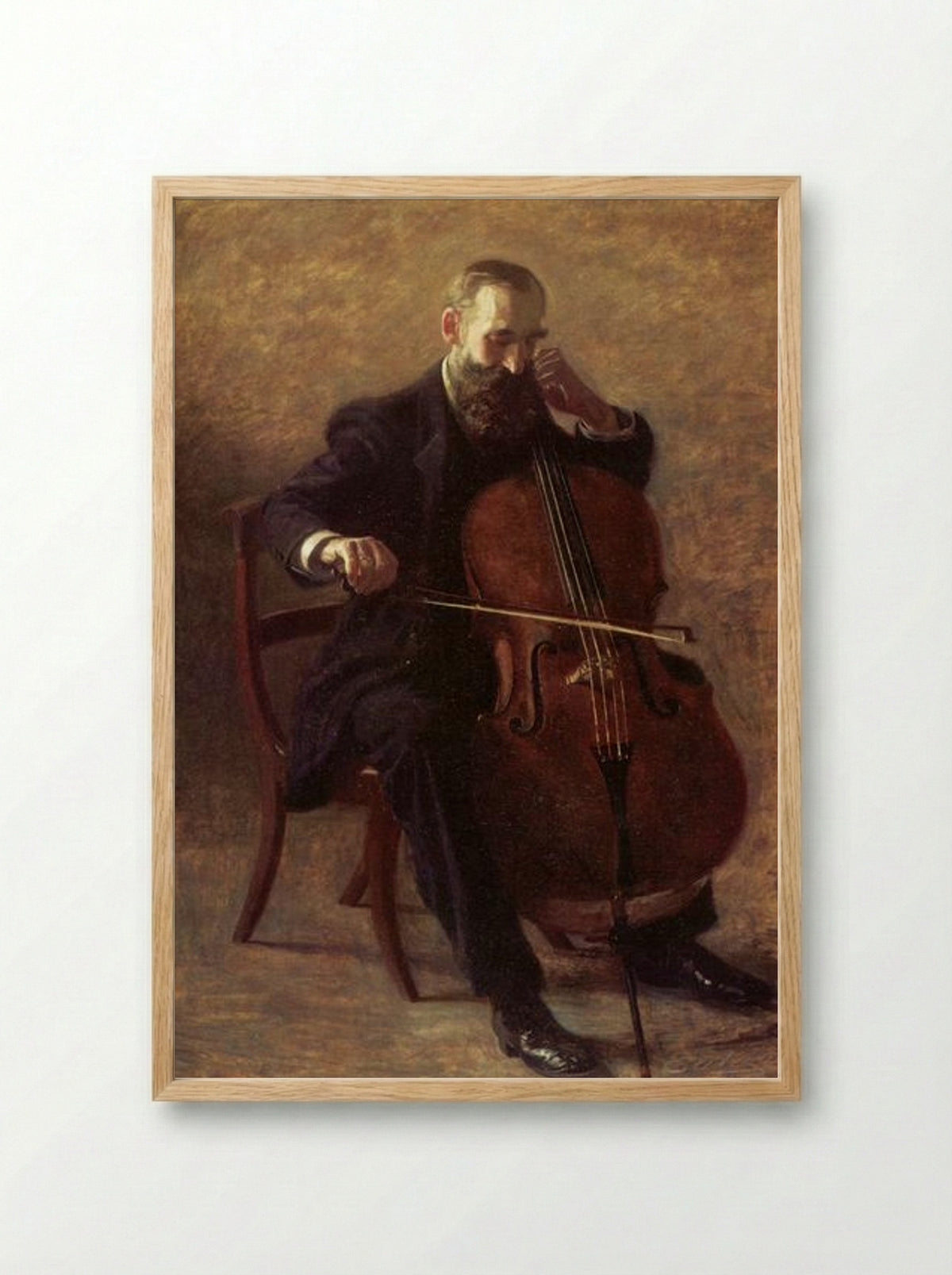 The Cello Player - Thomas Eakins - Framed Print Wood