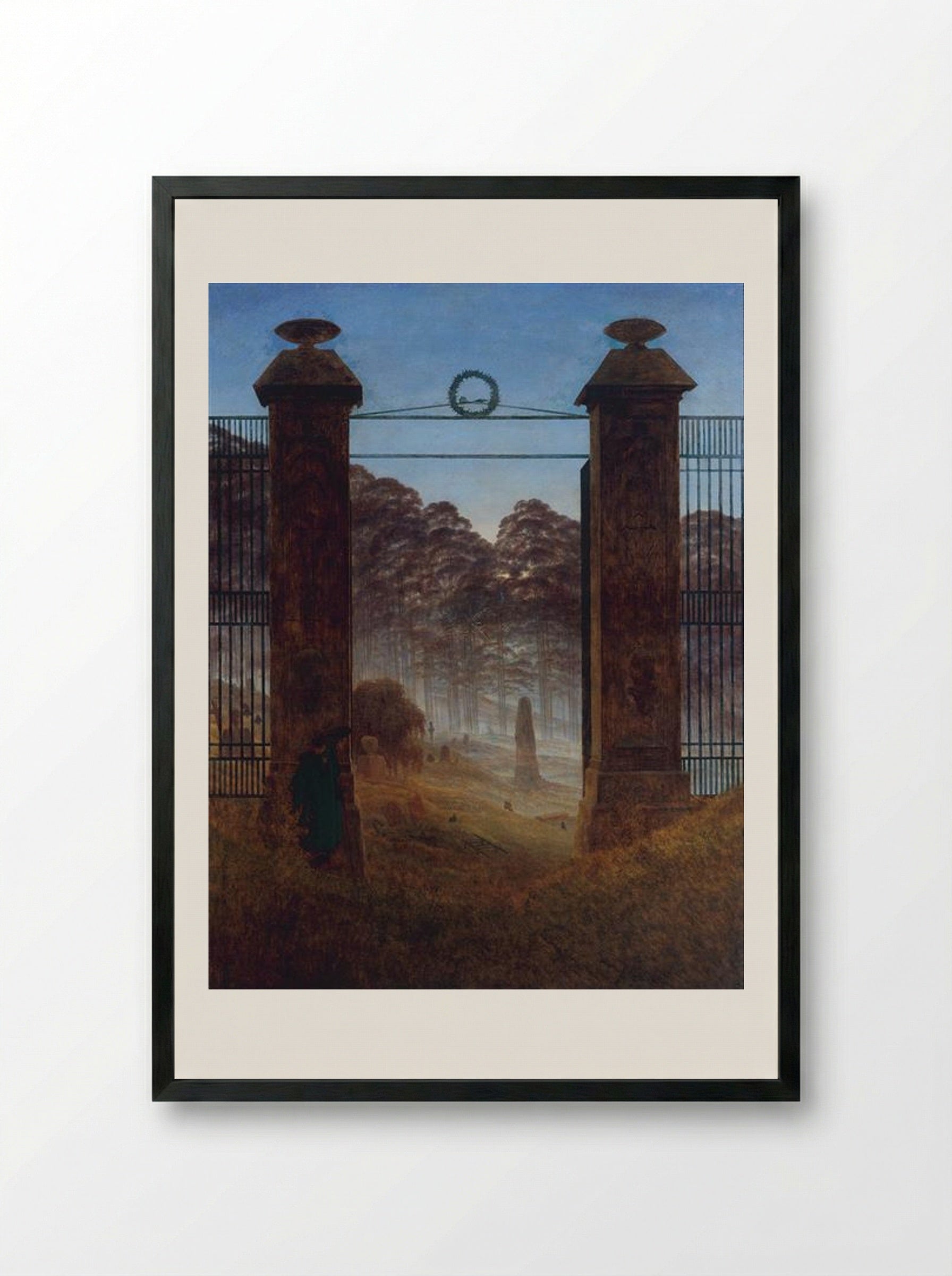 The Cemetery Entrance - Caspar David Friedrich - Framed Print Black