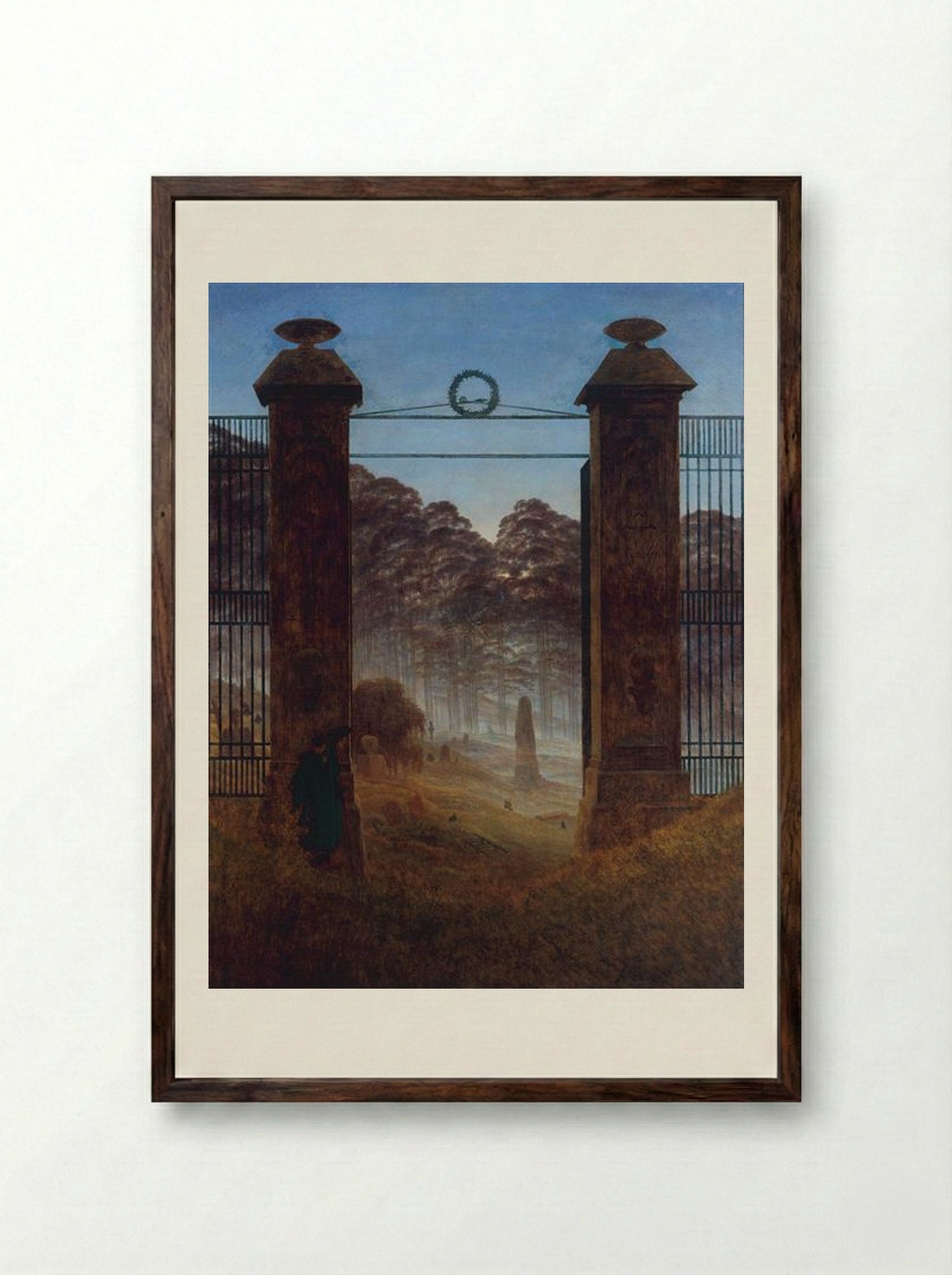 The Cemetery Entrance - Caspar David Friedrich - Framed Print Dark Wood