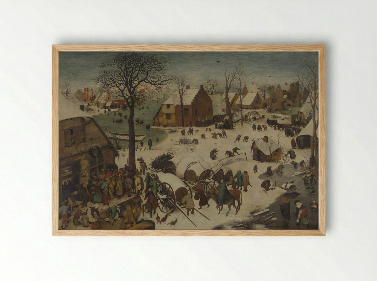 The Census at Bethlehem - Pieter Bruegel the Elder - Framed Print Wood