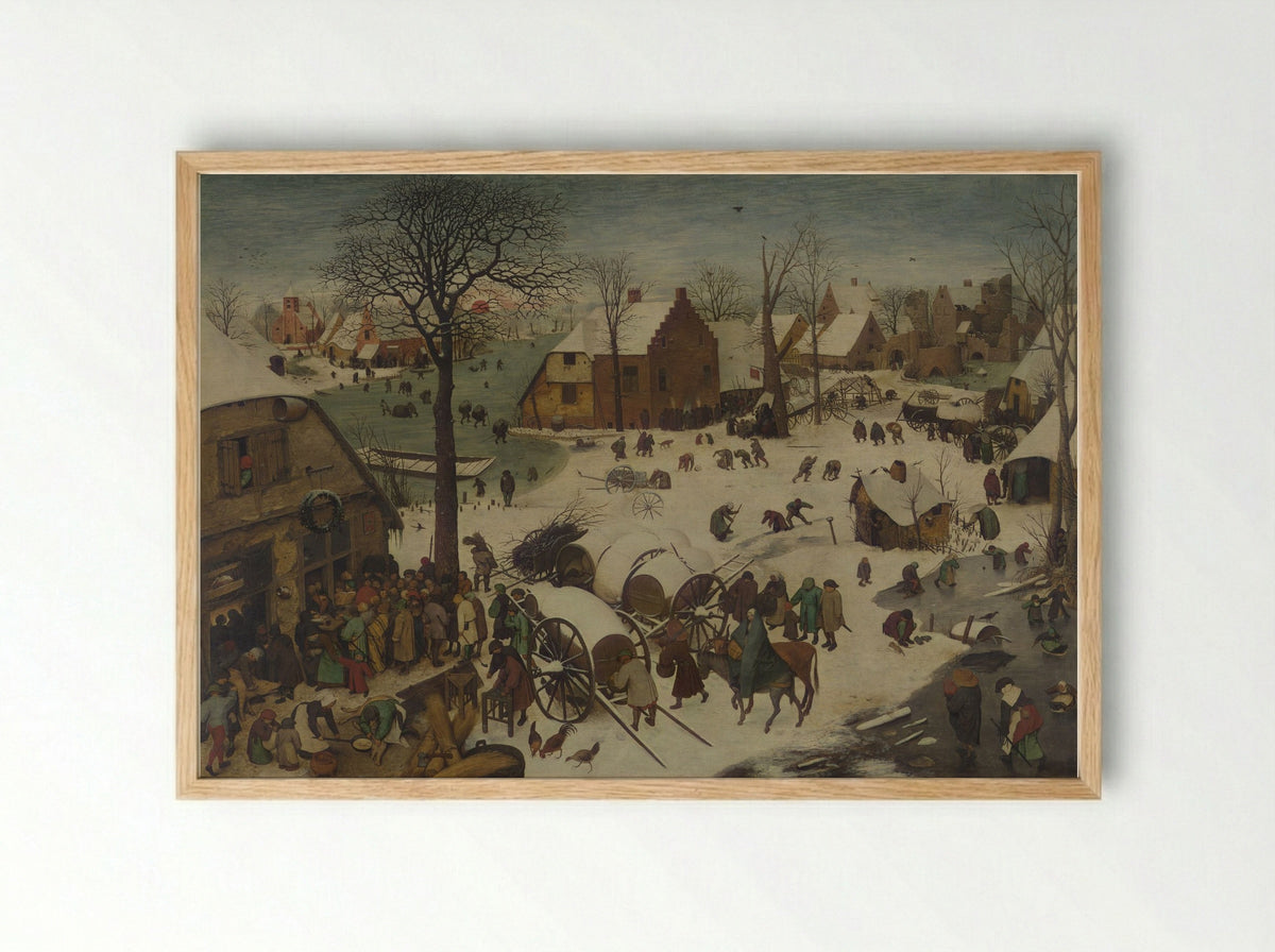 The Census at Bethlehem - Pieter Bruegel the Elder - Framed Print Wood