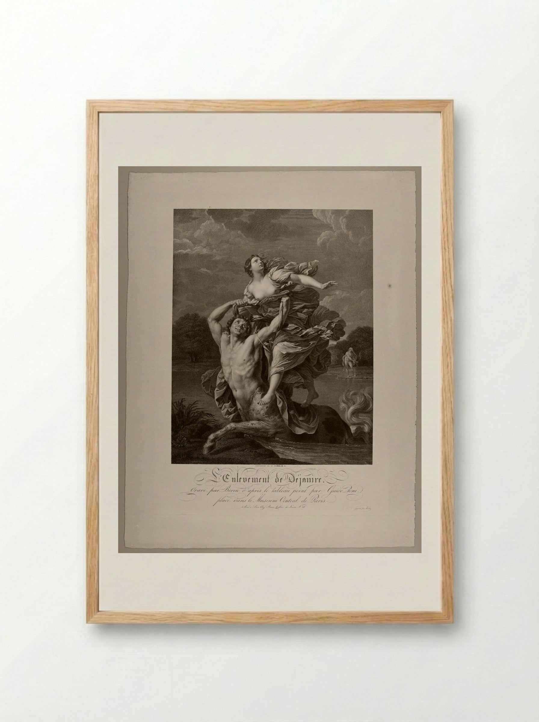 The Centaur Nessus Carries Off Deianira - Charles Clément Bervic - Framed Print Wood