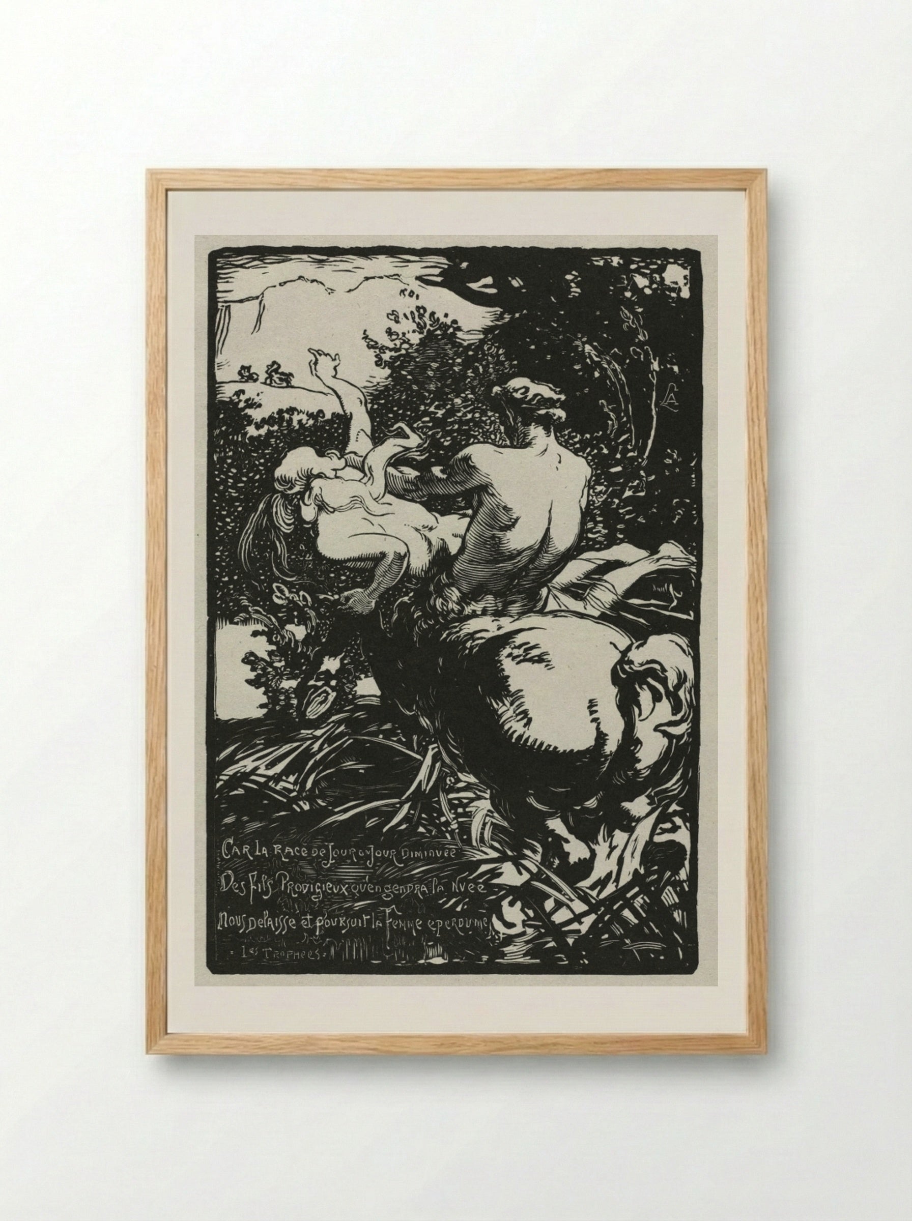 The Centaur - Auguste Louis Lepère - Framed Print Wood