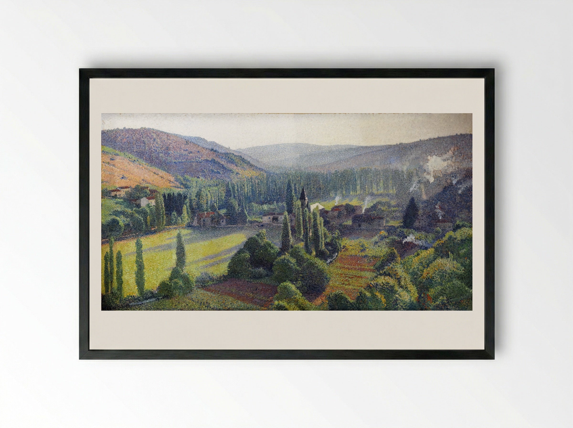 The Center of La Bastide du Vert - Henri Martin - Framed Print Black