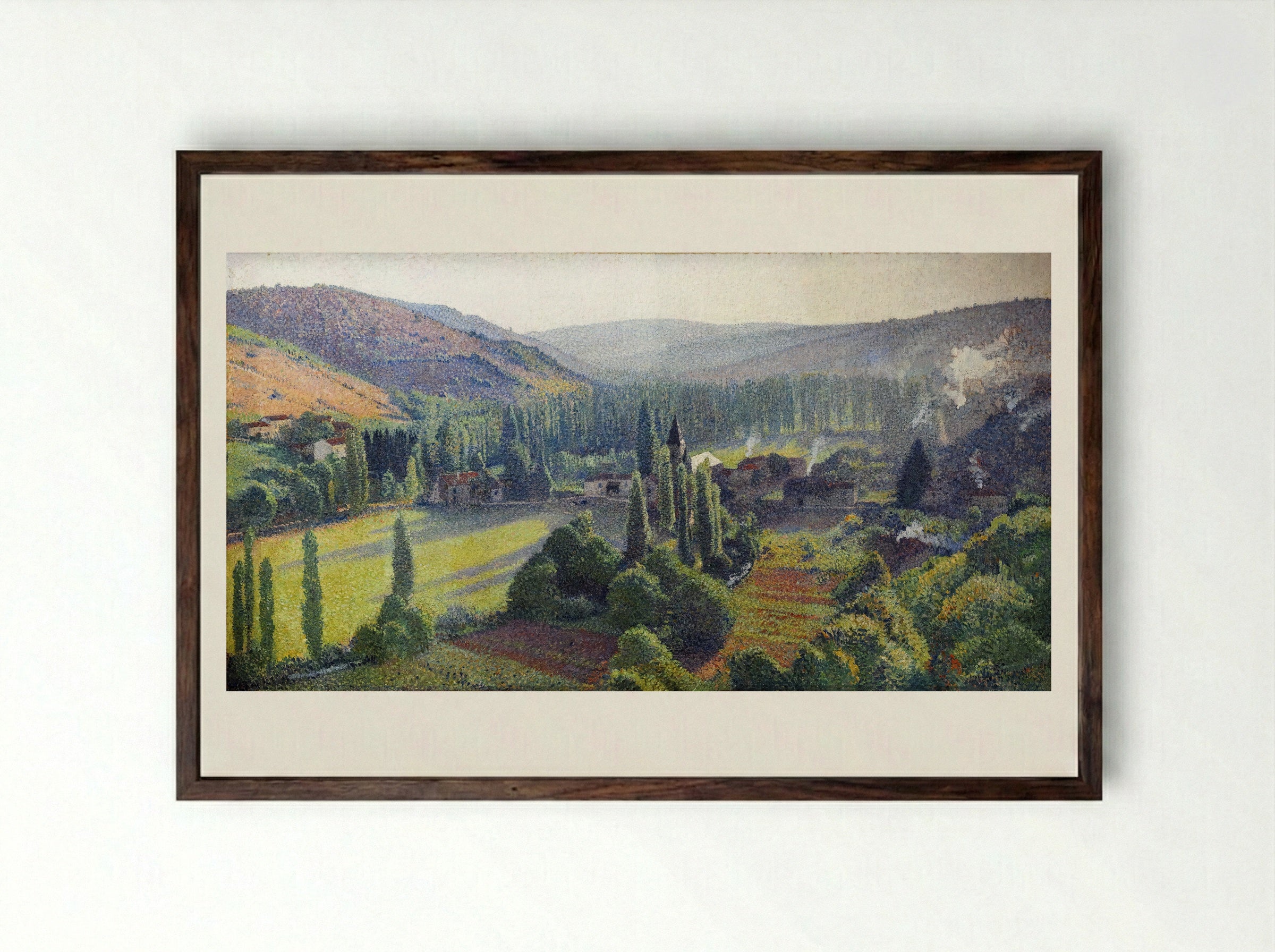 The Center of La Bastide du Vert - Henri Martin - Framed Print Dark Wood