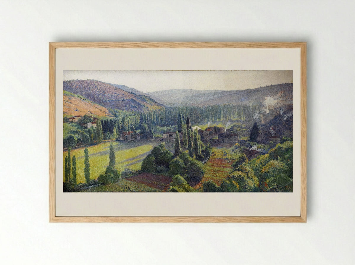 The Center of La Bastide du Vert - Henri Martin - Framed Print Wood
