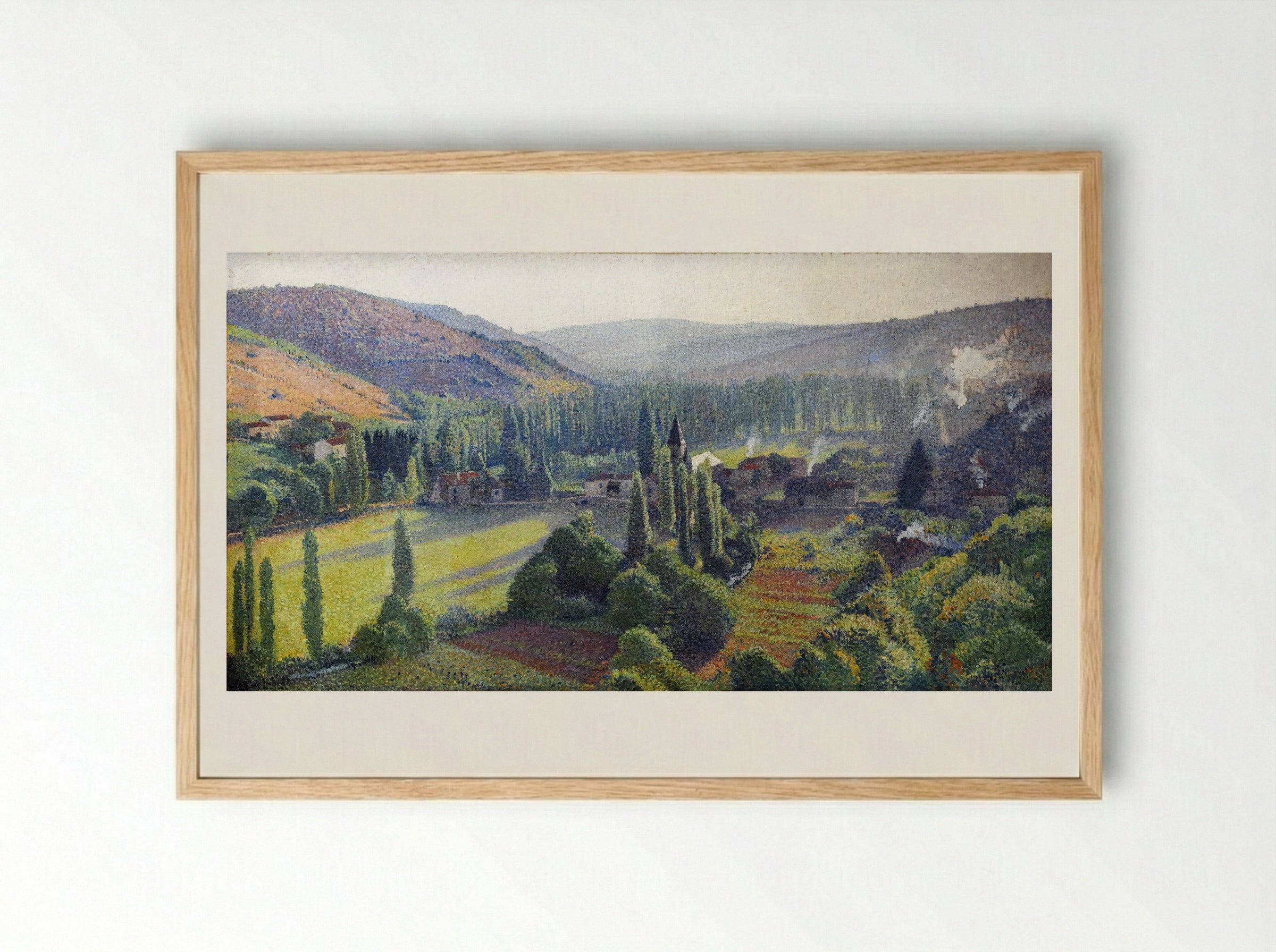 The Center of La Bastide du Vert - Henri Martin - Framed Print Wood