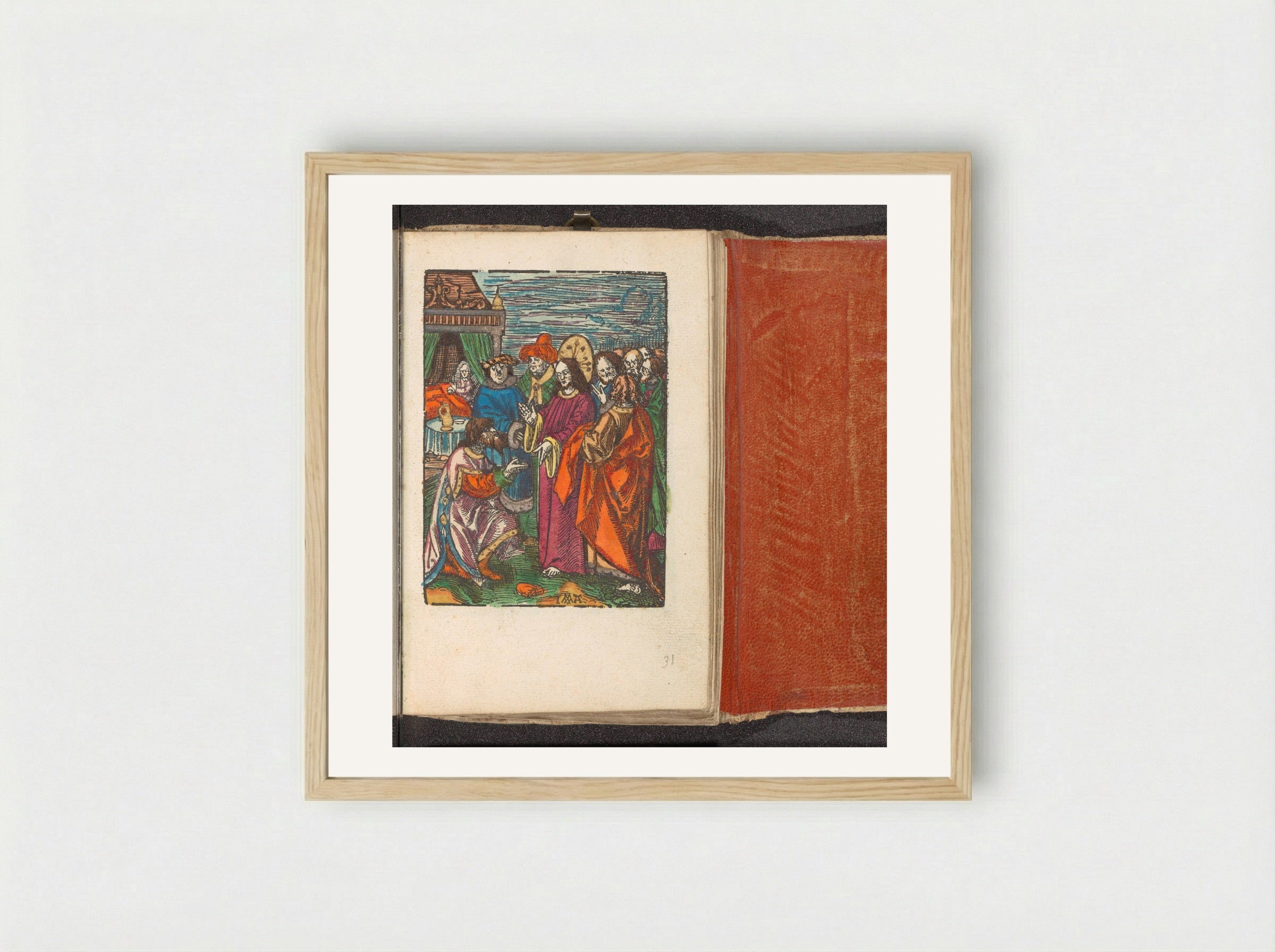 The Centurion of Capernaum Begging Christ for Help - Doen Pietersz. - Framed Print Wood