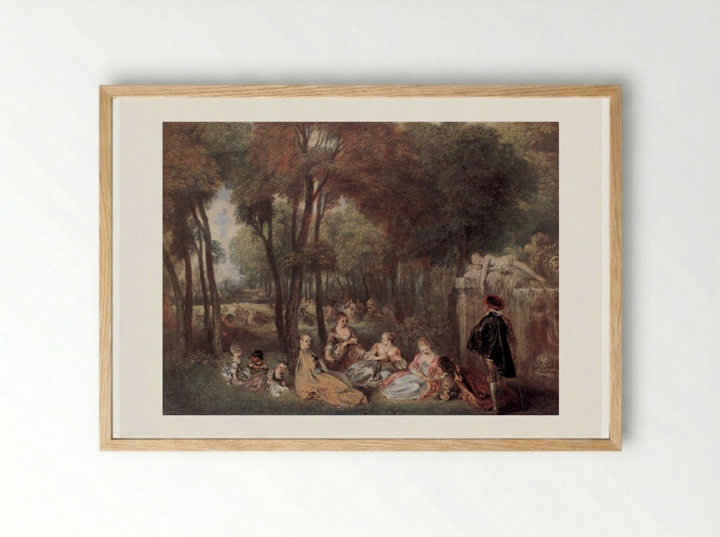 The Champs-Élysées - Antoine Watteau - Framed Print Wood