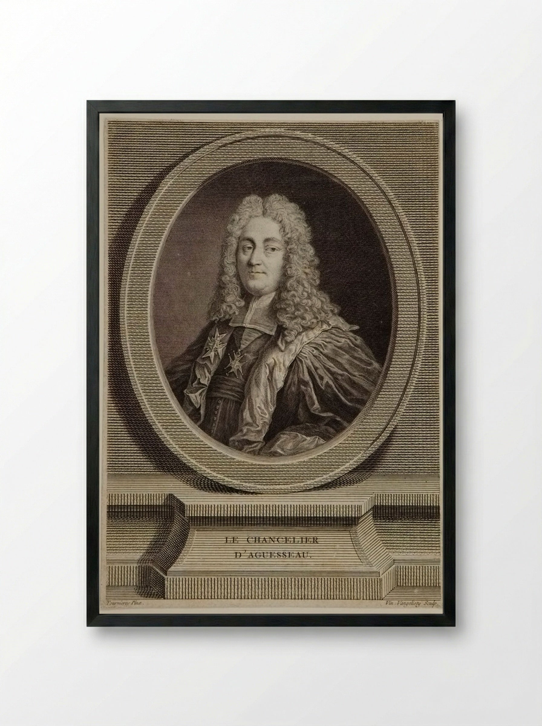 The Chancellor of Aguesseau - Vincenzo Vangelisti - Framed Print Black