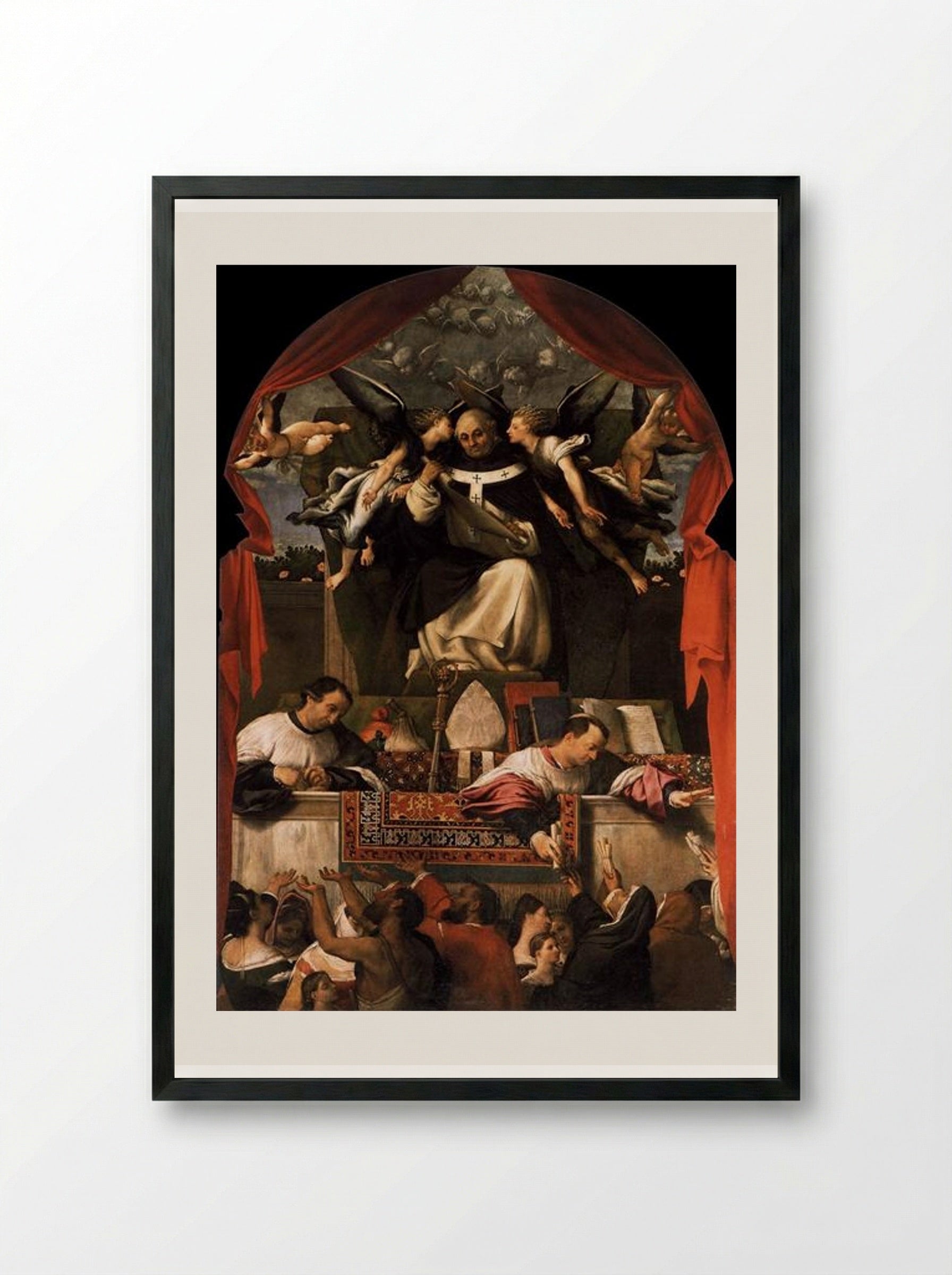 The Charity of St. Anthony - Lorenzo Lotto - Framed Print Black
