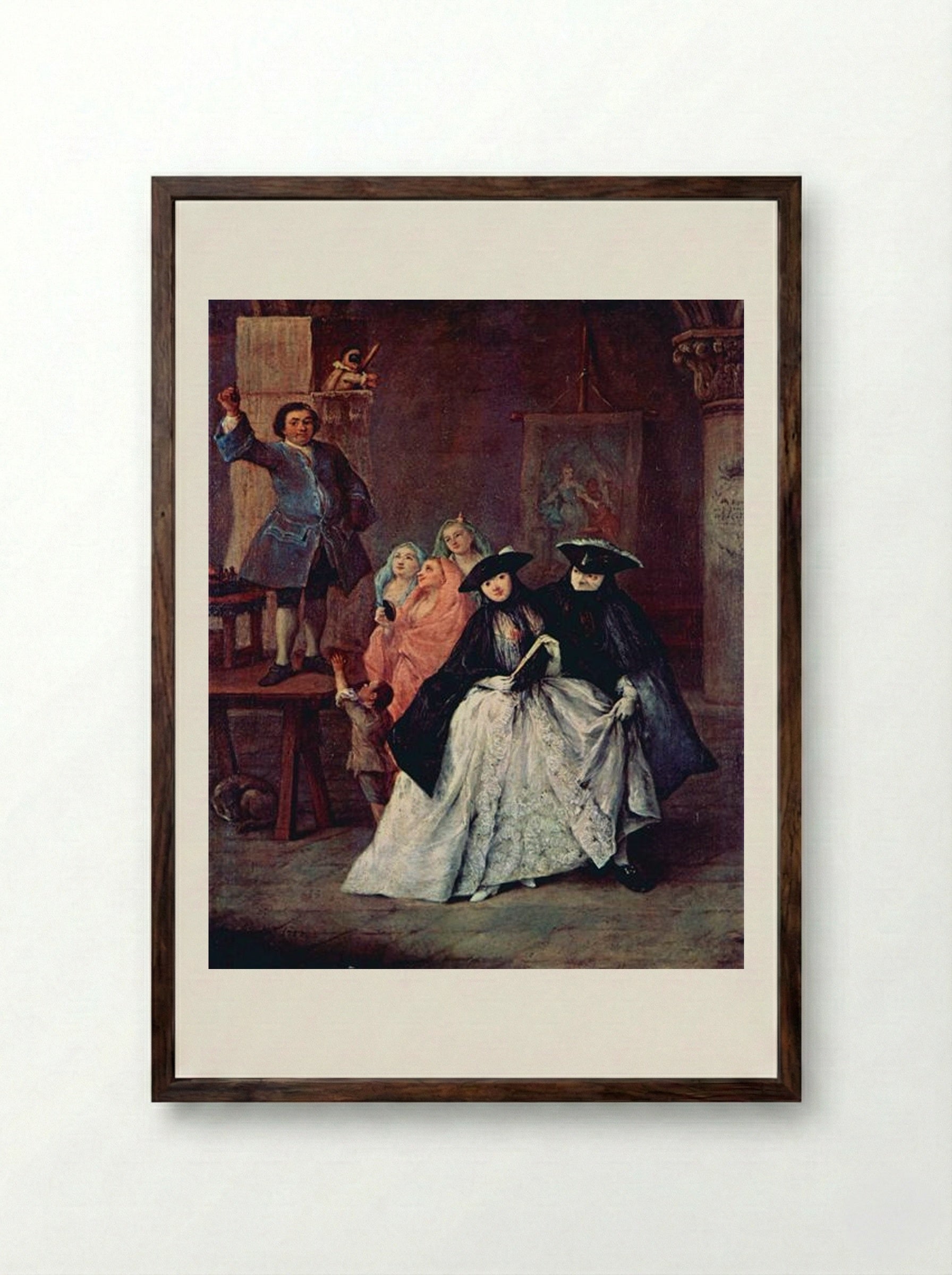 The Charlatan - Pietro Longhi - Framed Print Dark Wood
