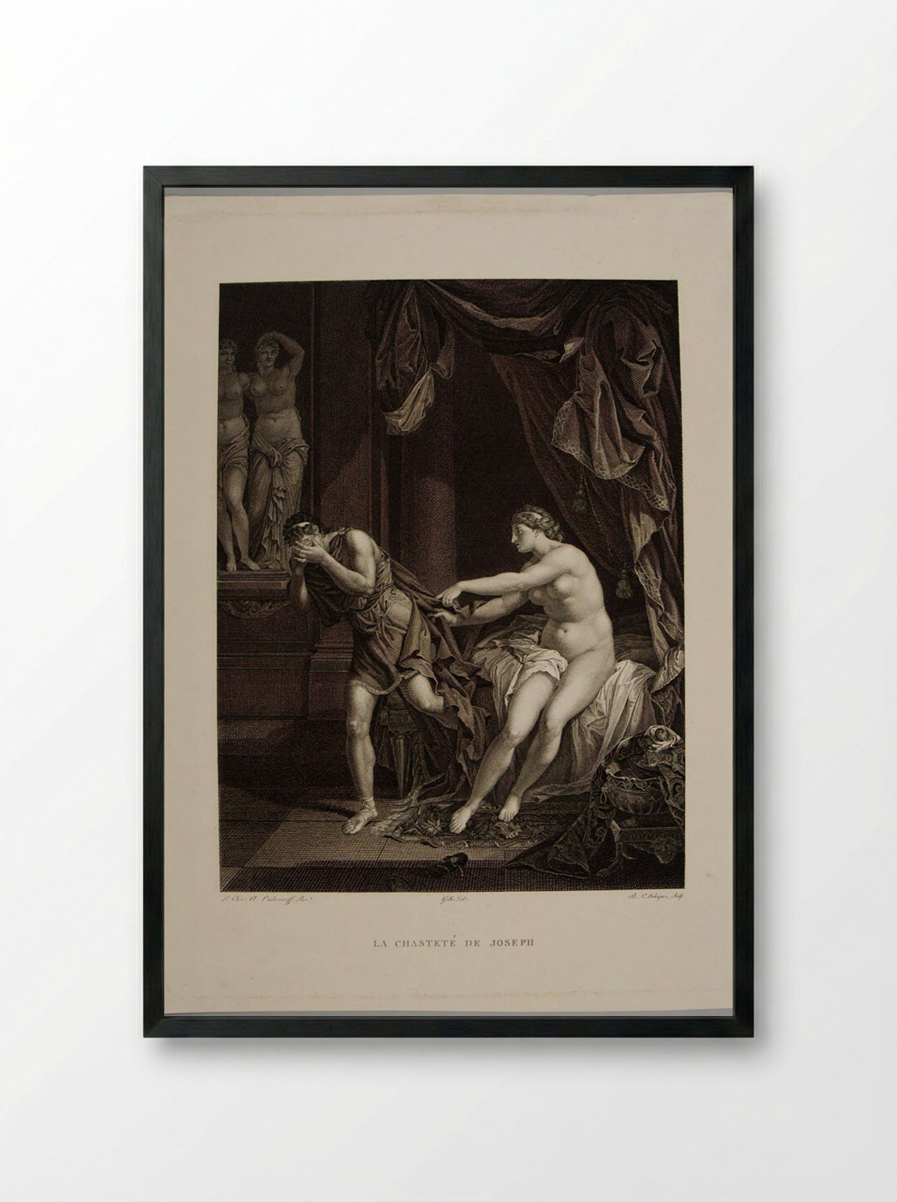 The Chastity of Joseph - Benoit Louis Henriquez - Framed Print Black