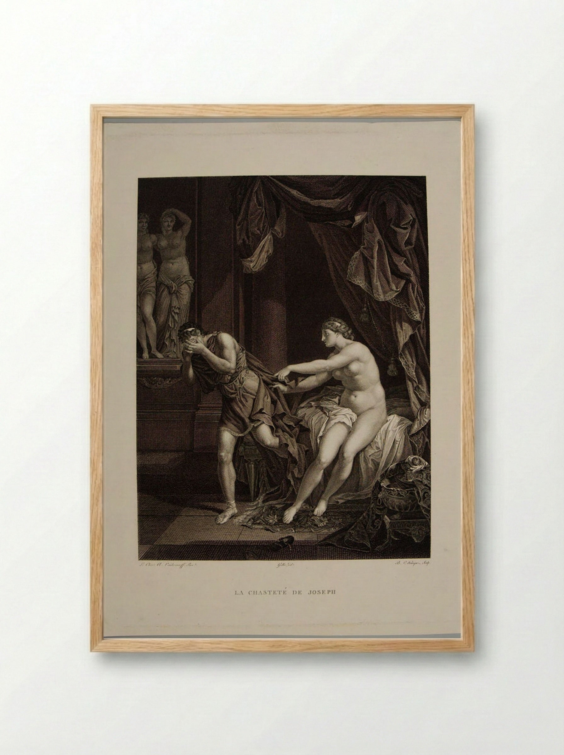 The Chastity of Joseph - Benoit Louis Henriquez - Framed Print Wood