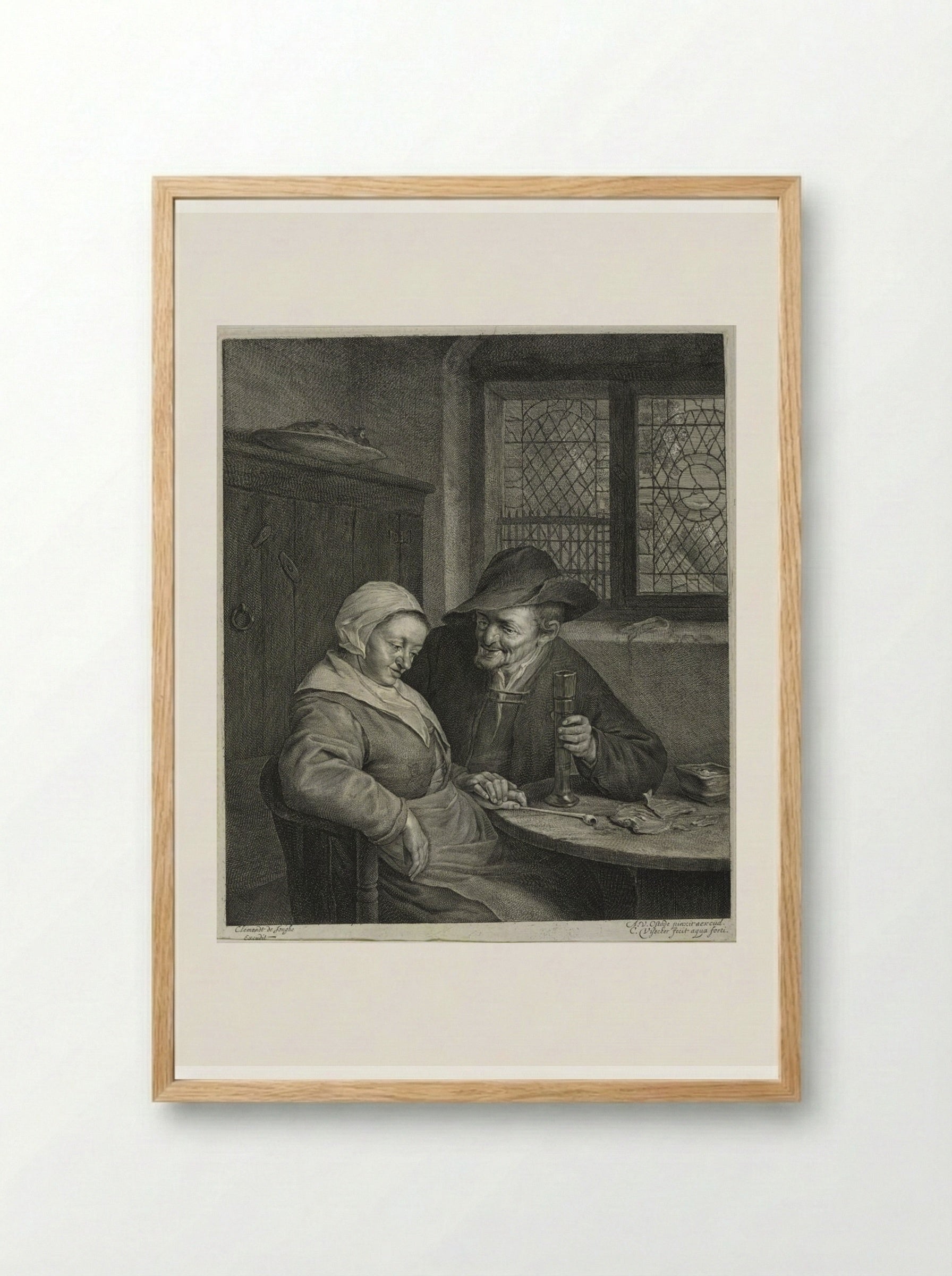 The Chat - Cornelis Visscher - Framed Print Wood