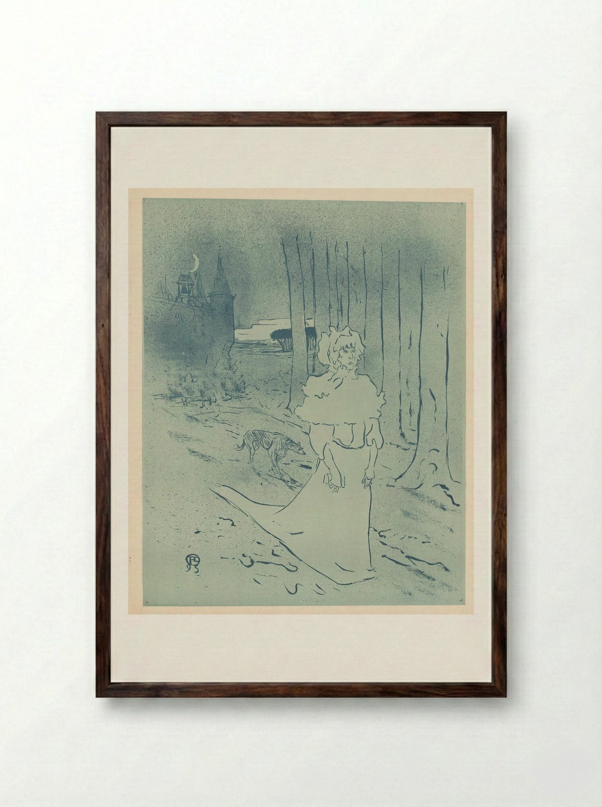 The Chatelaine (The Tocsin) - Henri de Toulouse-Lautrec - Framed Print Dark Wood