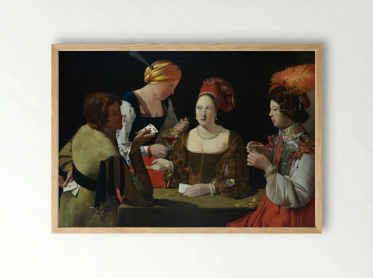 The Cheat with the Ace of Diamonds - Georges de la Tour - Framed Print Wood