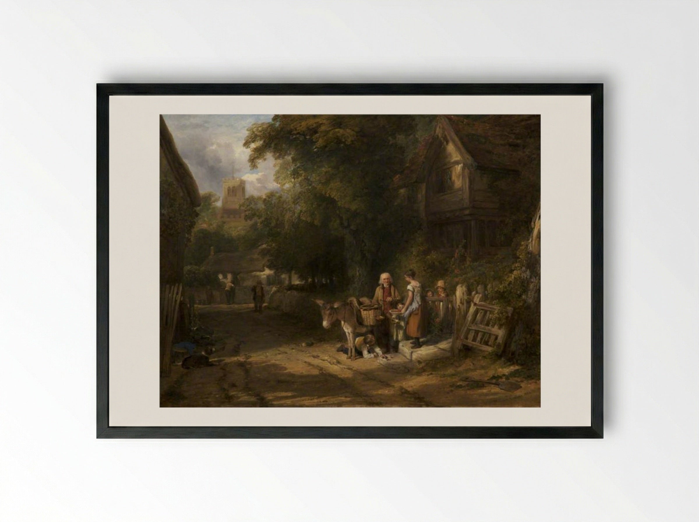 The Cherry Seller - William Collins - Framed Print Black