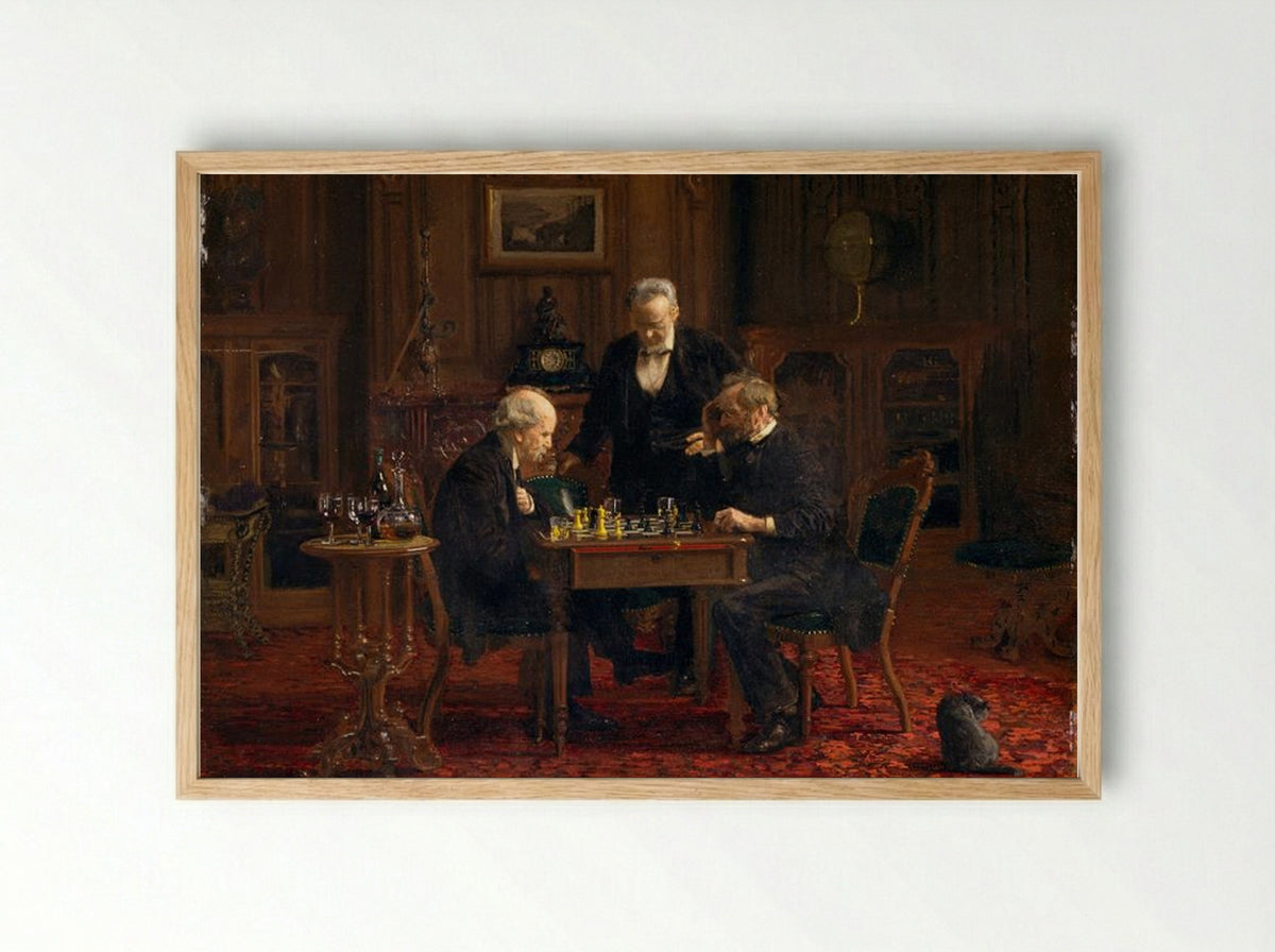The Chess Players - Thomas Eakins - Framed Print Wood