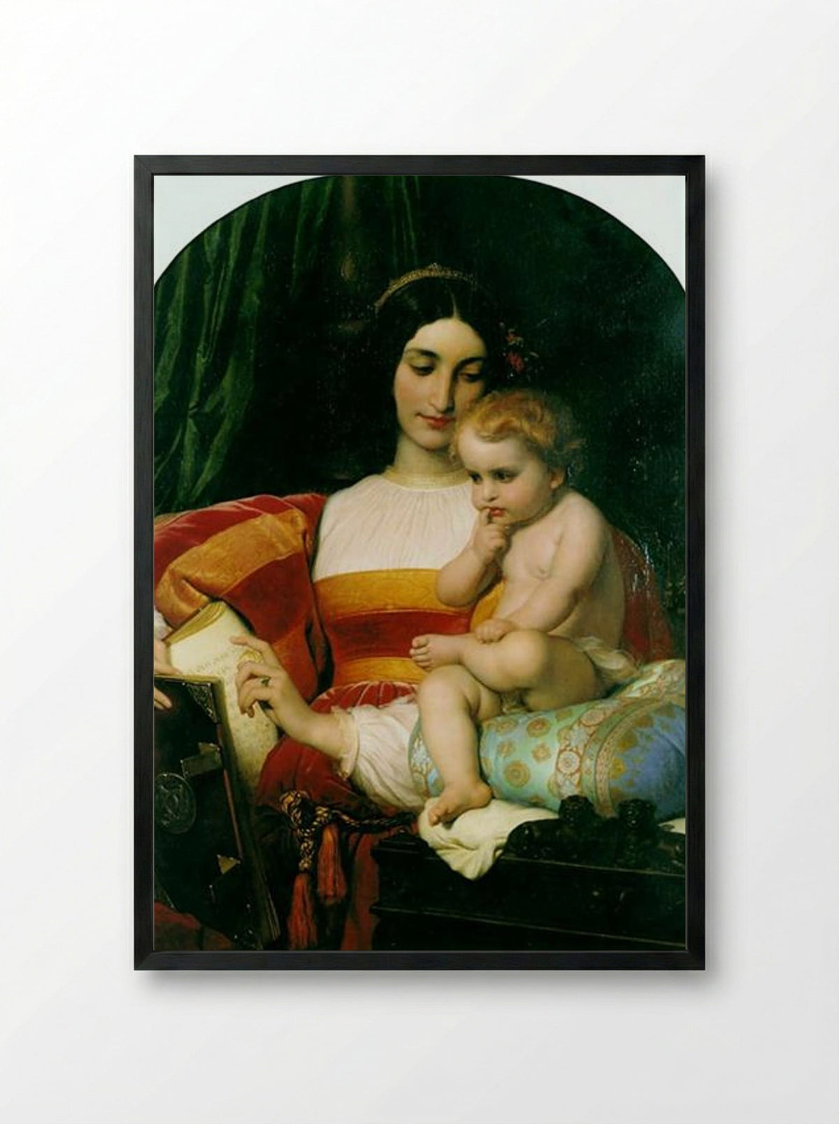 The Childhood of Pico della Mirandola - Paul Delaroche - Framed Print Black