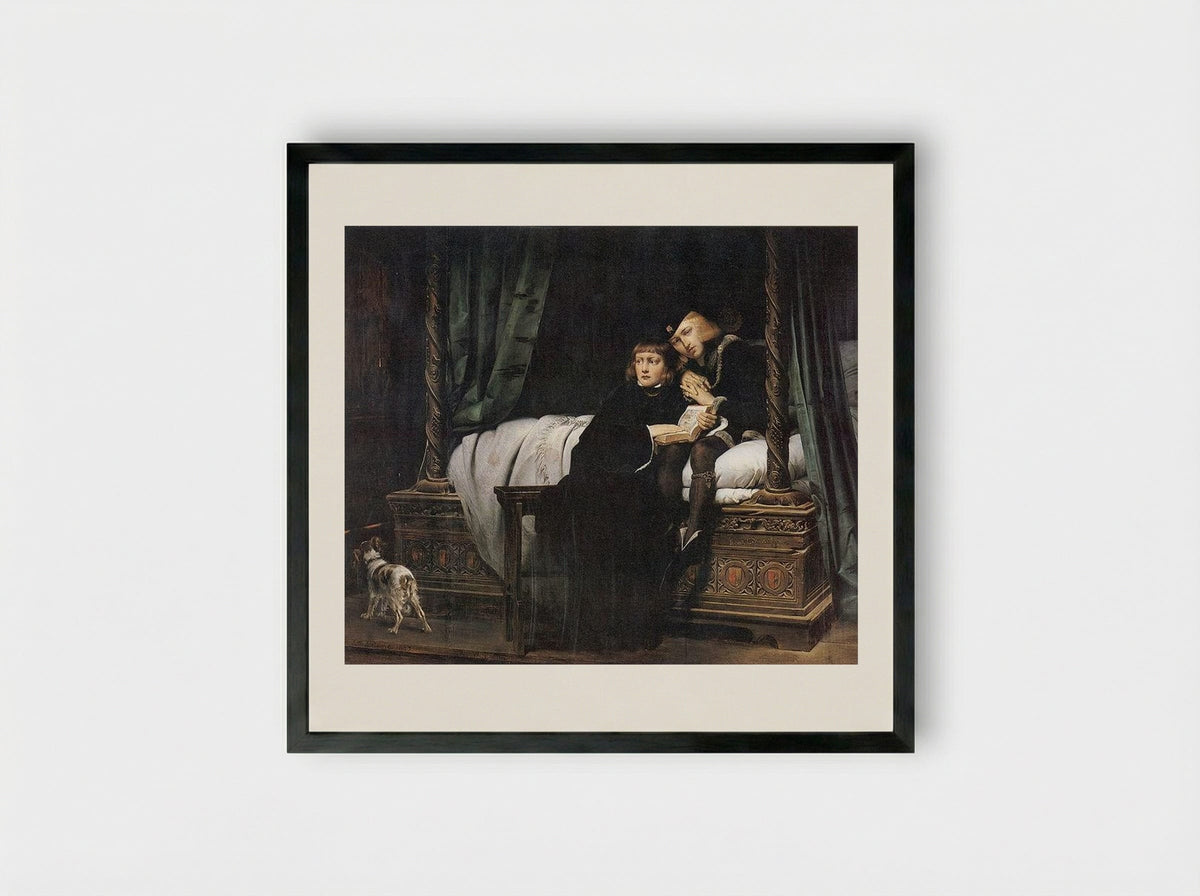 The Children of Edward - Paul Delaroche - Framed Print Black