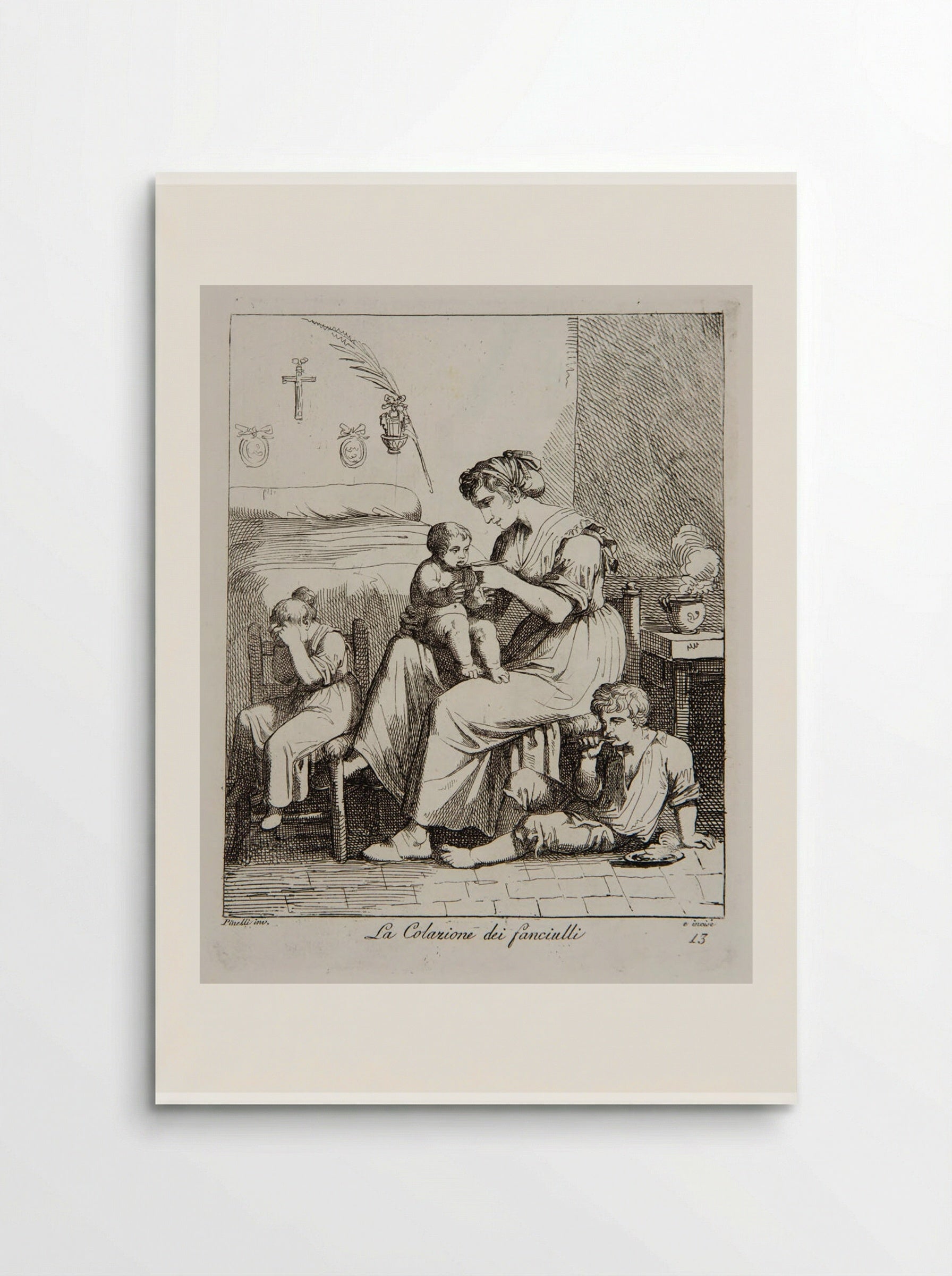 The Children's Lunch - Bartolomeo Pinelli - Poster