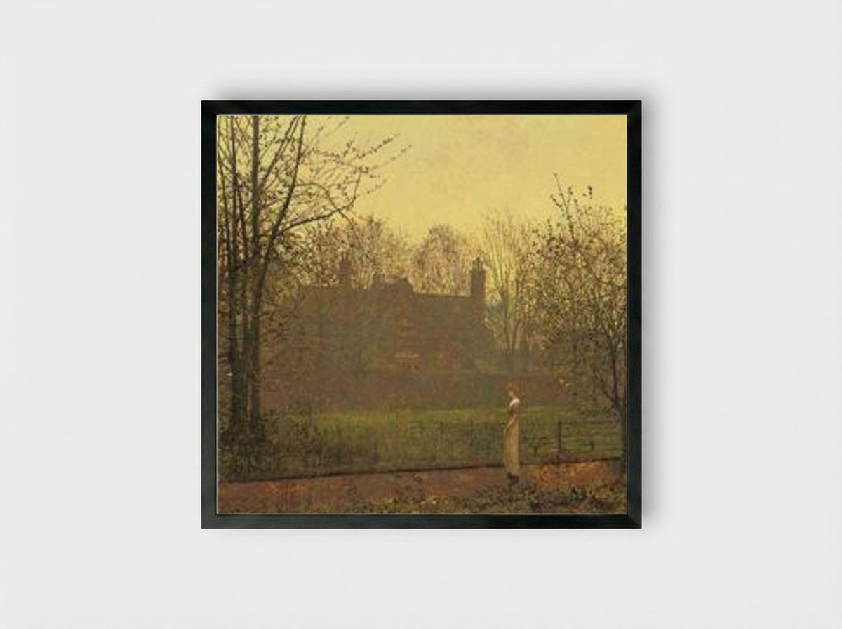 The Chill of Autumn - John Atkinson Grimshaw - Framed Print Black