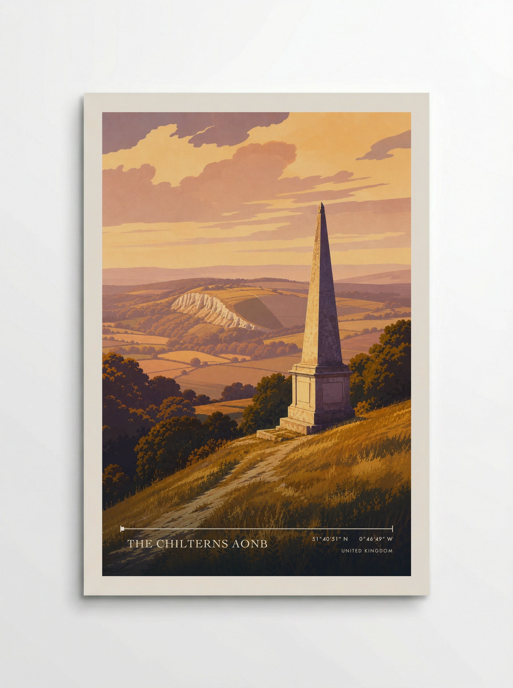 The Chilterns AONB United Kingdom Travel Poster - Poster