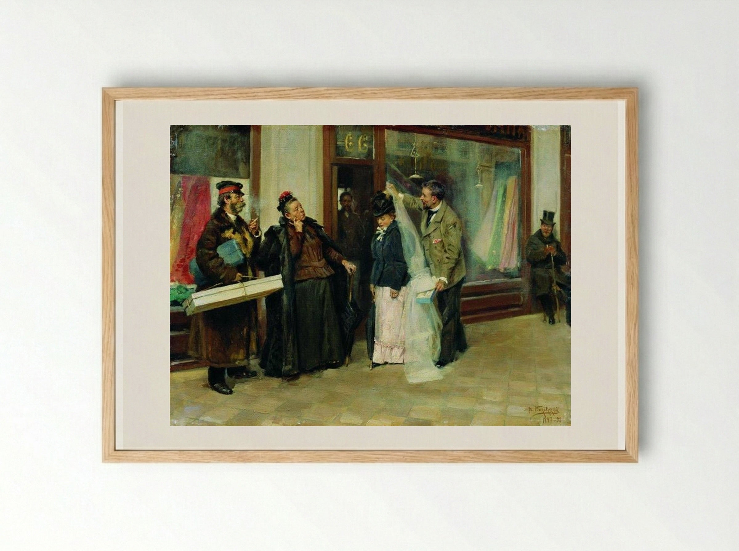 The Choice of Wedding Presents - Vladimir Makovsky - Framed Print Wood