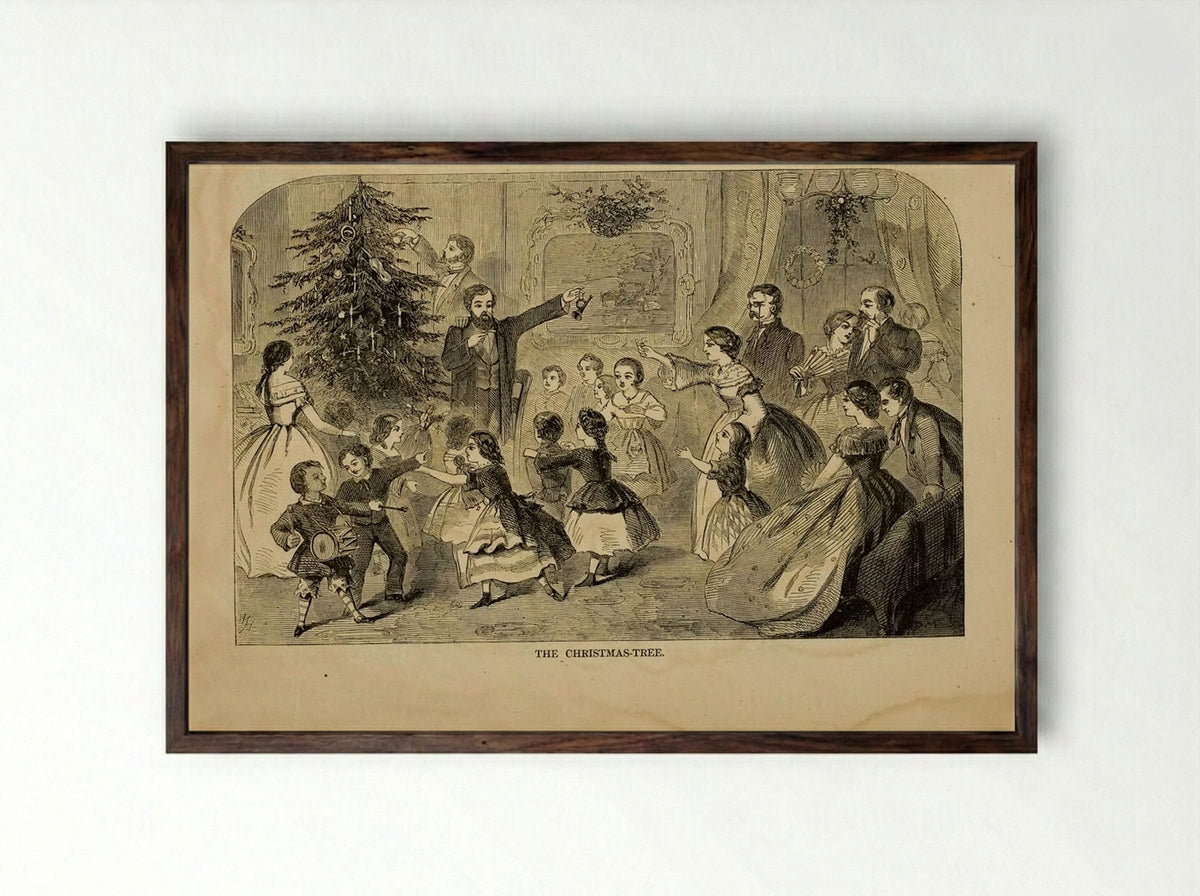 The Christmas Tree - Winslow Homer - Framed Print Dark Wood