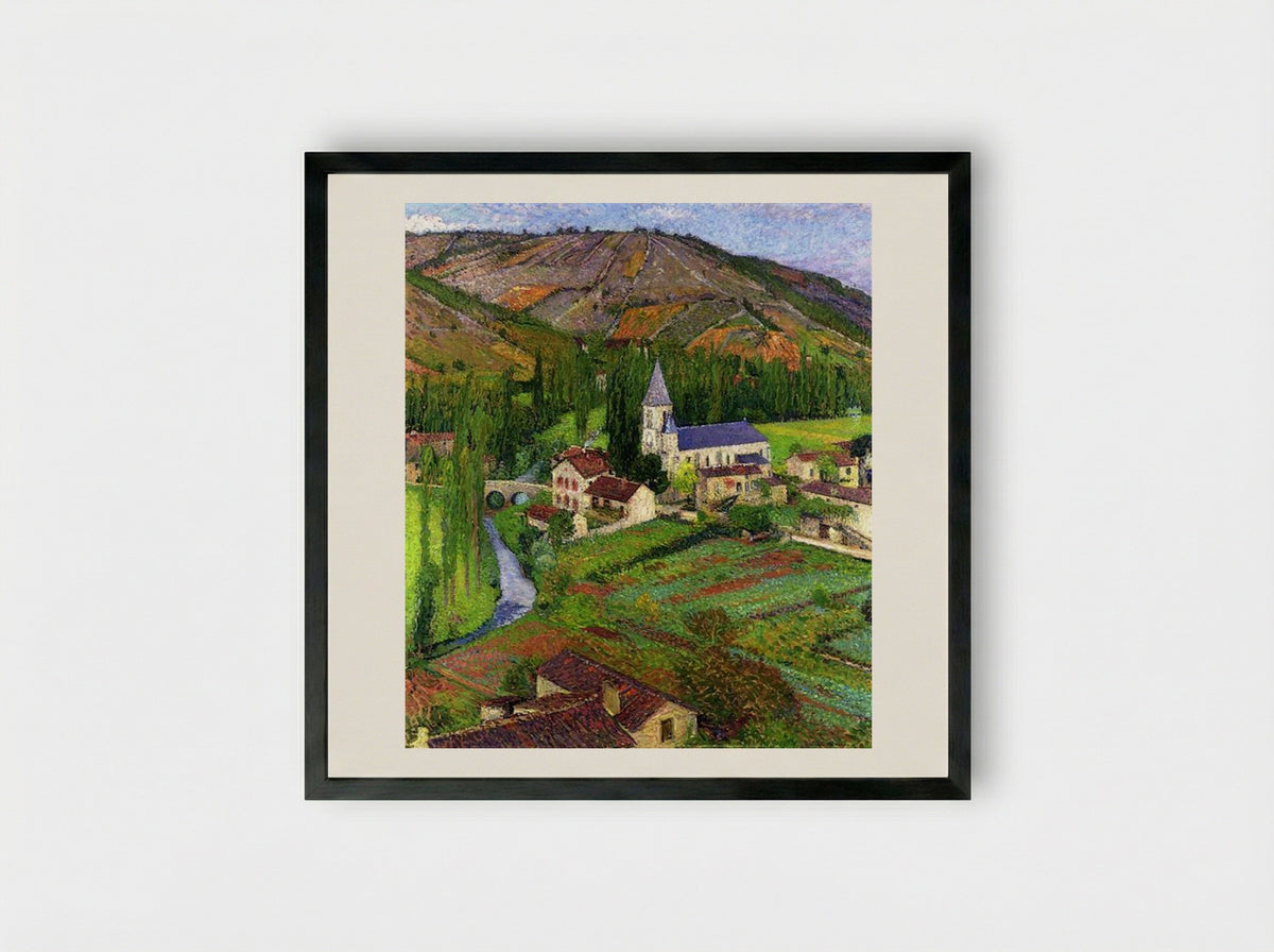 The Church at Labastide - Henri Martin - Framed Print Black