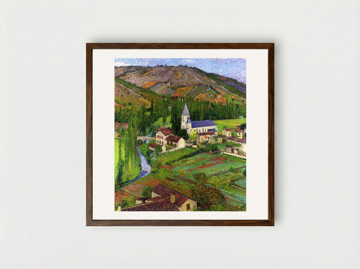 The Church at Labastide - Henri Martin - Framed Print Dark Wood