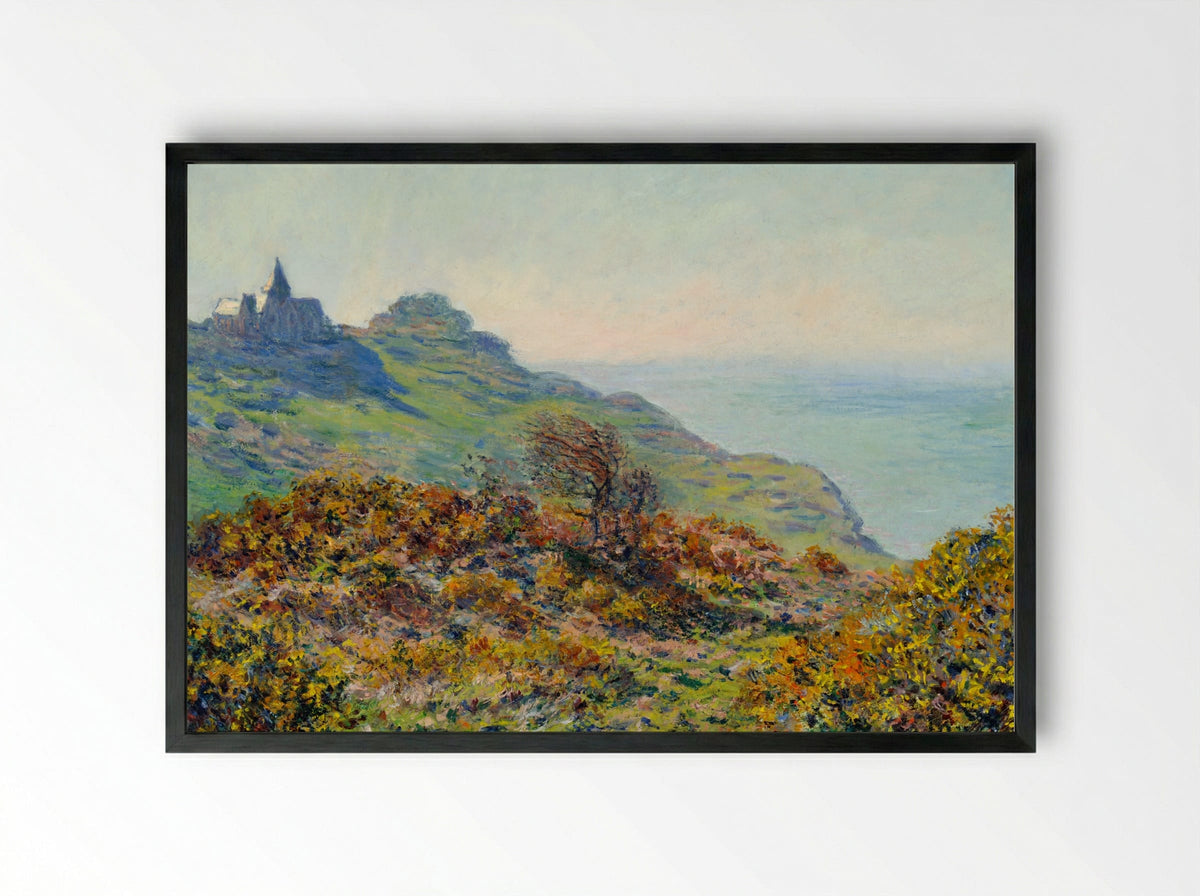 The Church at Varengeville and the Gorge of Les Moutiers - Claude Monet - Framed Print Black