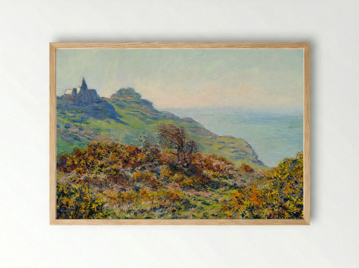 The Church at Varengeville and the Gorge of Les Moutiers - Claude Monet - Framed Print Wood