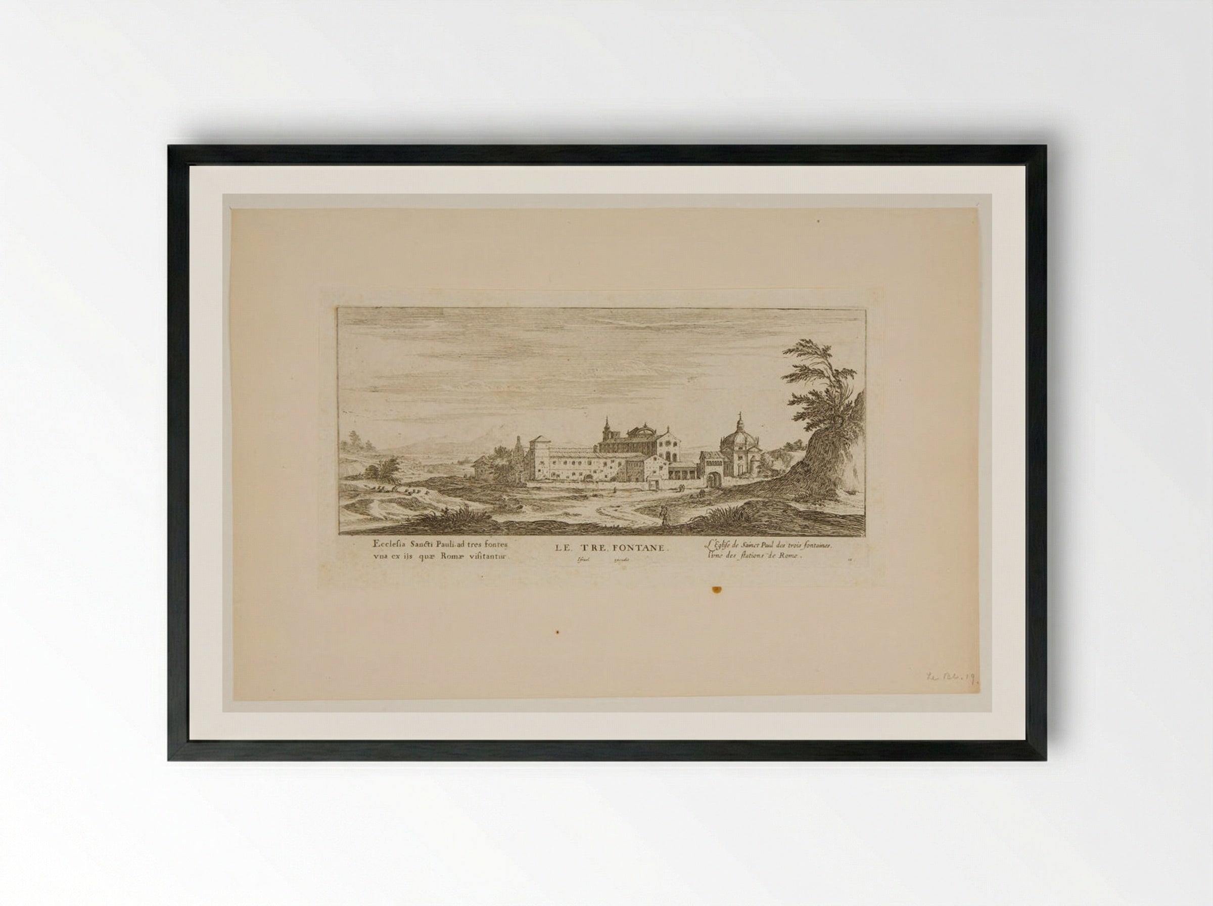 The Church of St. Paul of the Three Fountains - Israël Silvestre - Framed Print Black