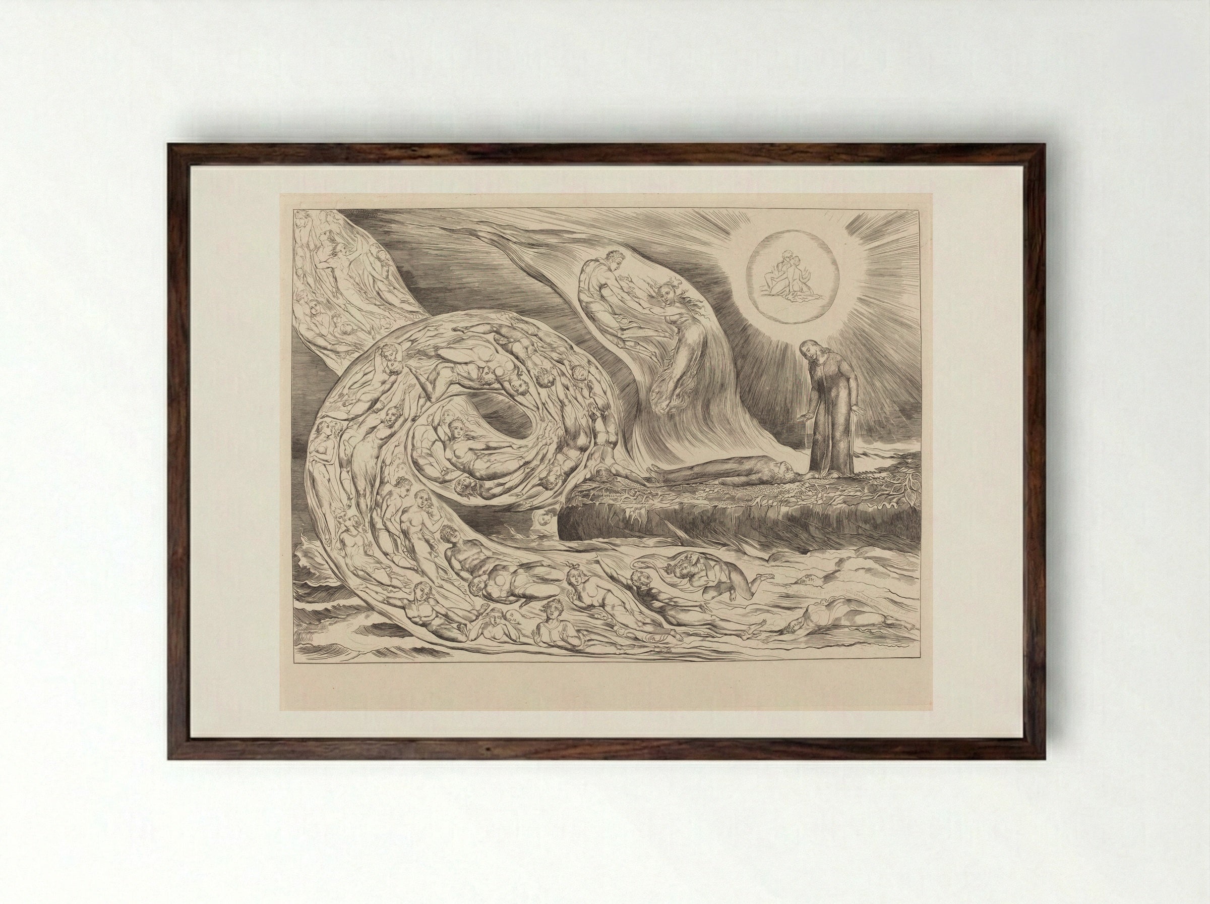 The Circle of the Lustful: Paolo and Francesca - William Blake - Framed Print Dark Wood
