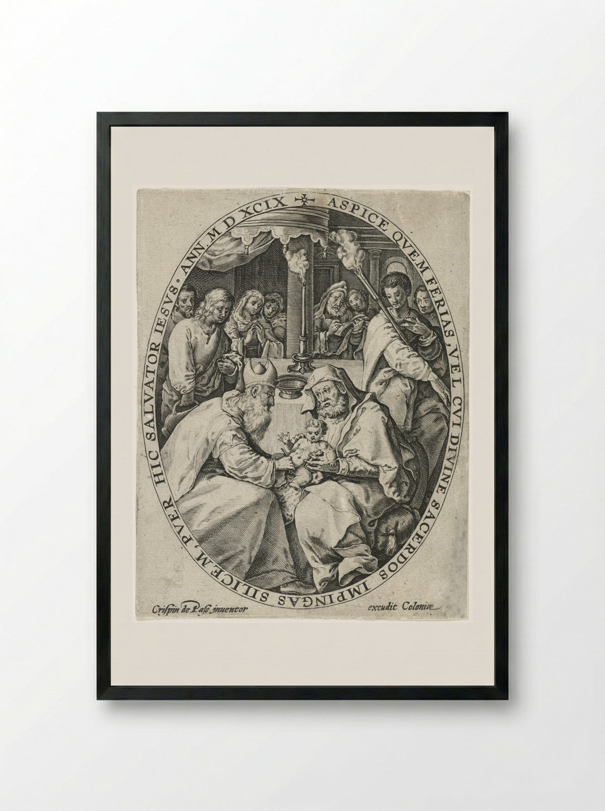 The Circumcision of Christ - Crispijn van de Passe (I) - Framed Print Black