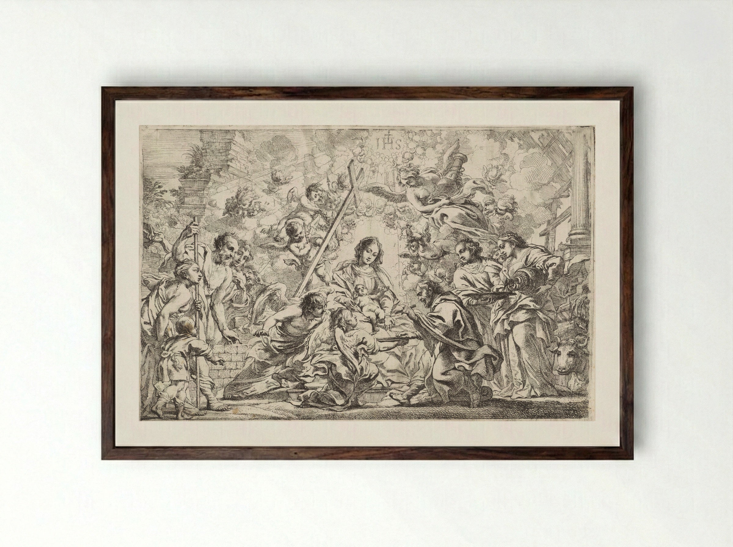 The Circumcision of Christ - Cornelis Schut (I) - Framed Print Dark Wood