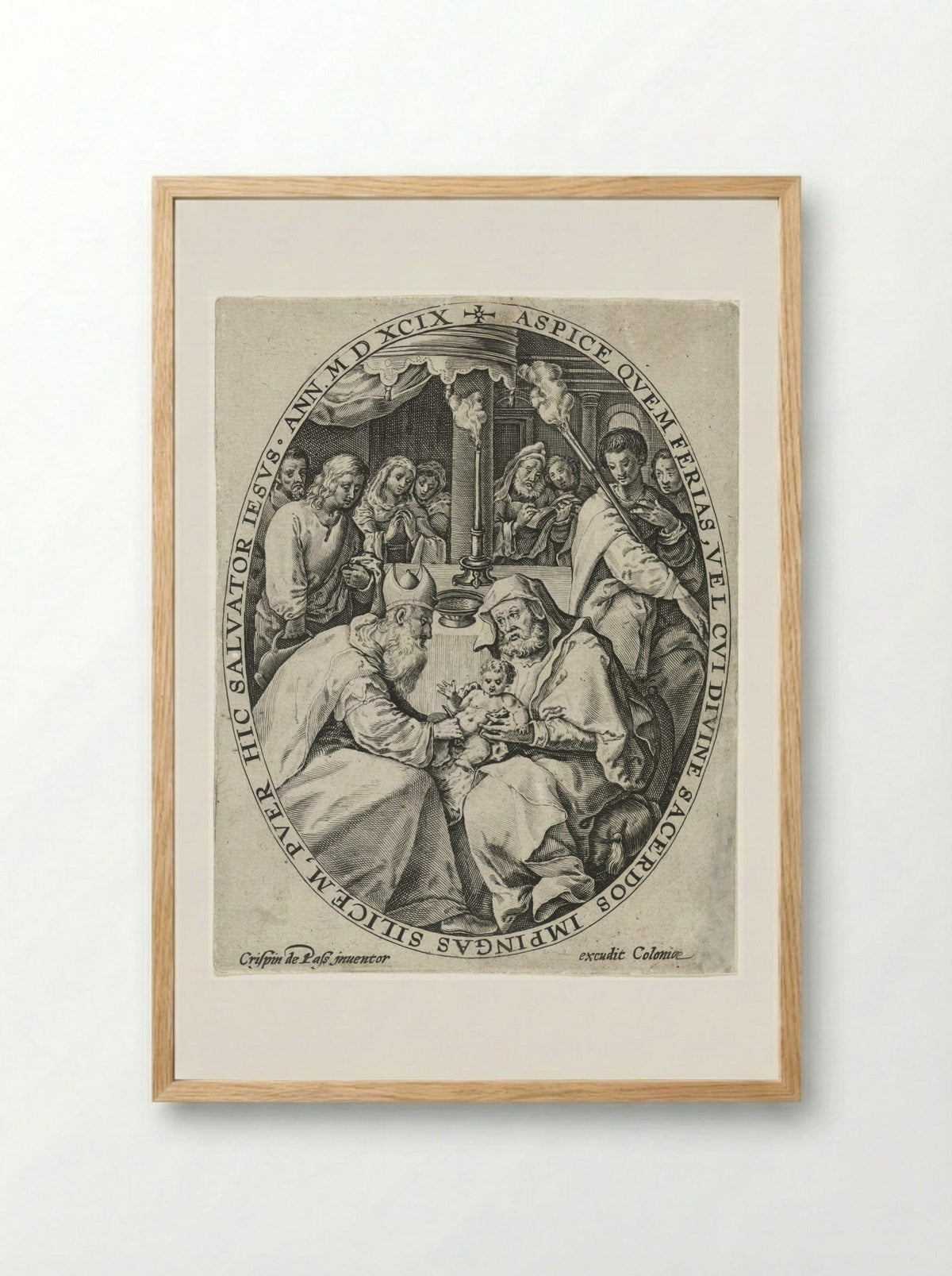 The Circumcision of Christ - Crispijn van de Passe (I) - Framed Print Wood